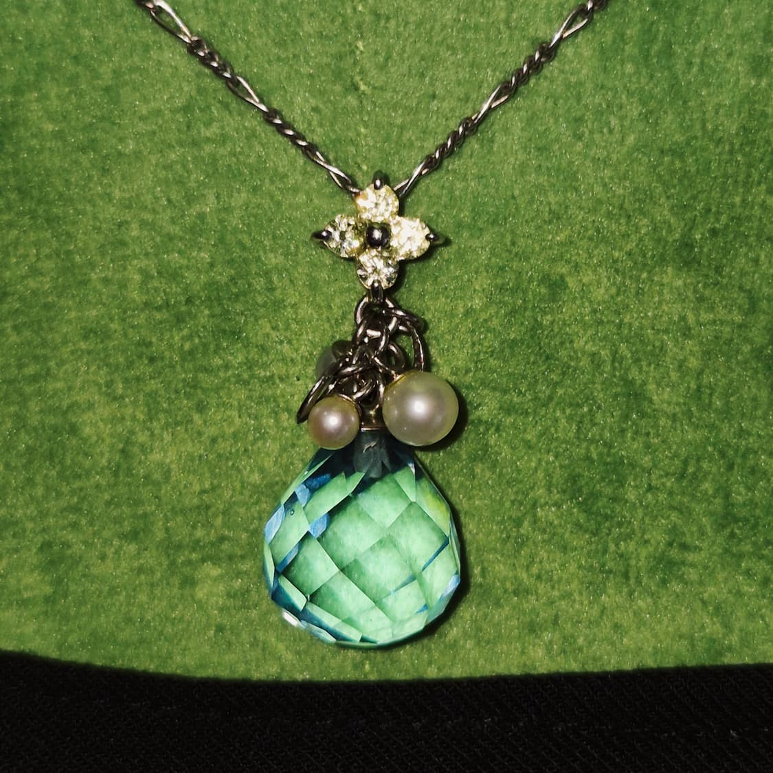 90s 꾸레쥬 한정 물방울 크리스탈 목걸이 상품이미지9