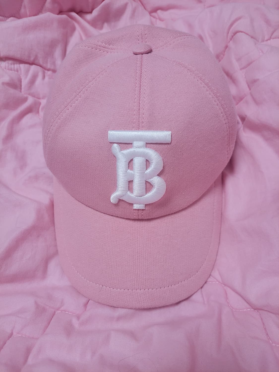 정품)급처상태좋음!버버리 로고 핑크 볼캡 야구 모자 남녀공용 M사이즈 상품이미지2