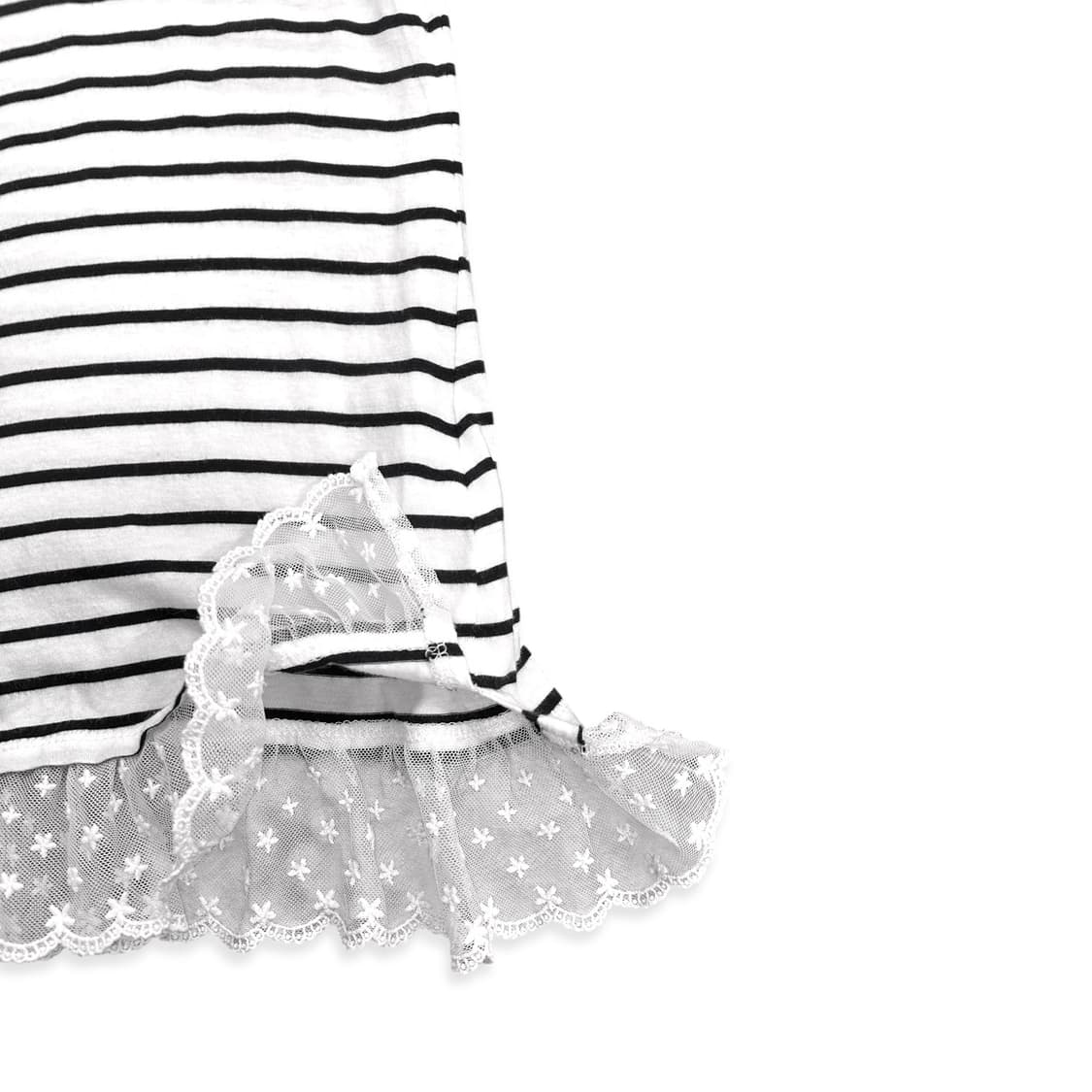 Hem Lace Stripe Sleeveless Top 상품이미지6