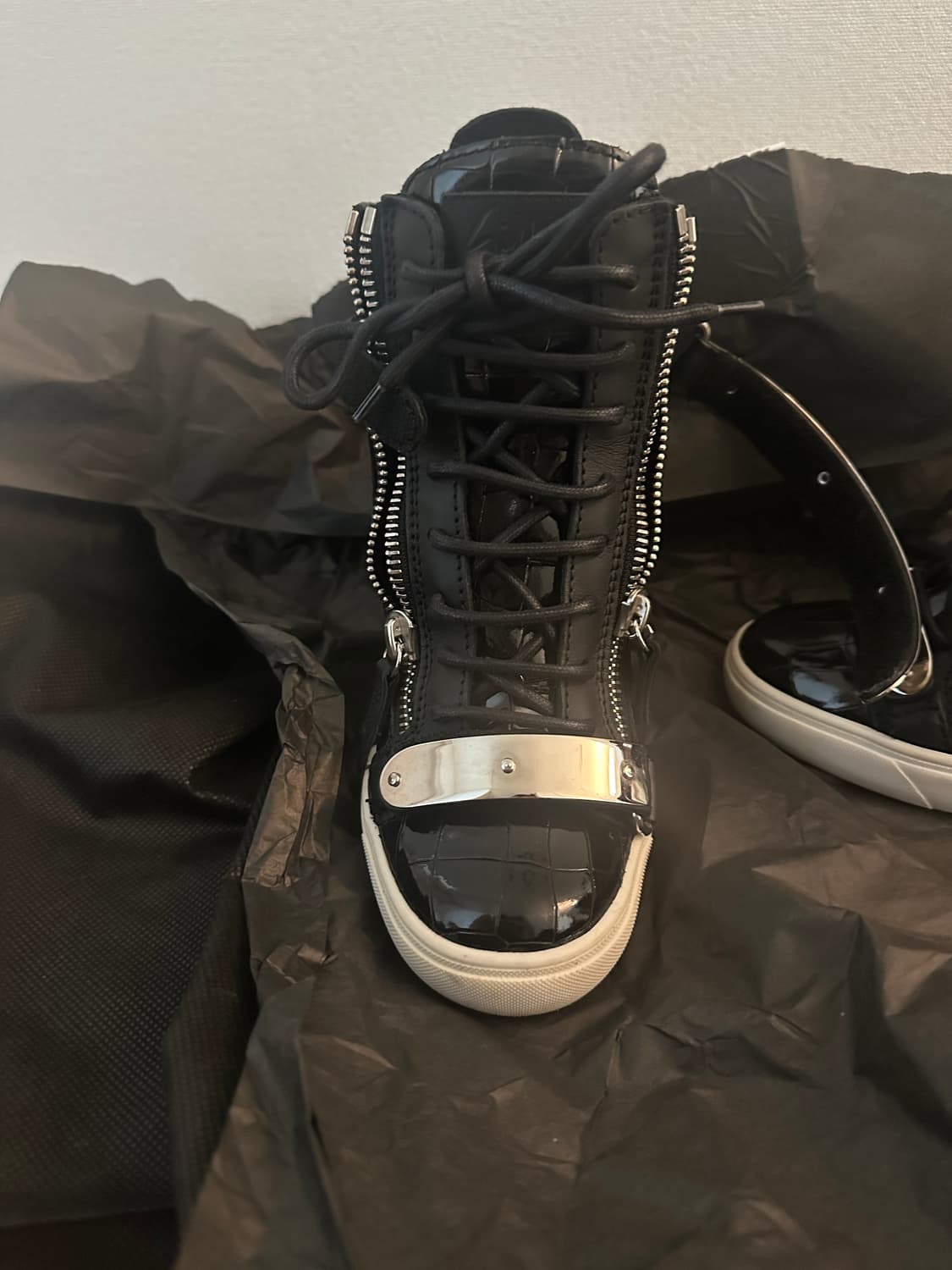 쥬세페 자노티 guiseppe zanotti 실버 플레이트 웨지 하이탑 상품이미지6