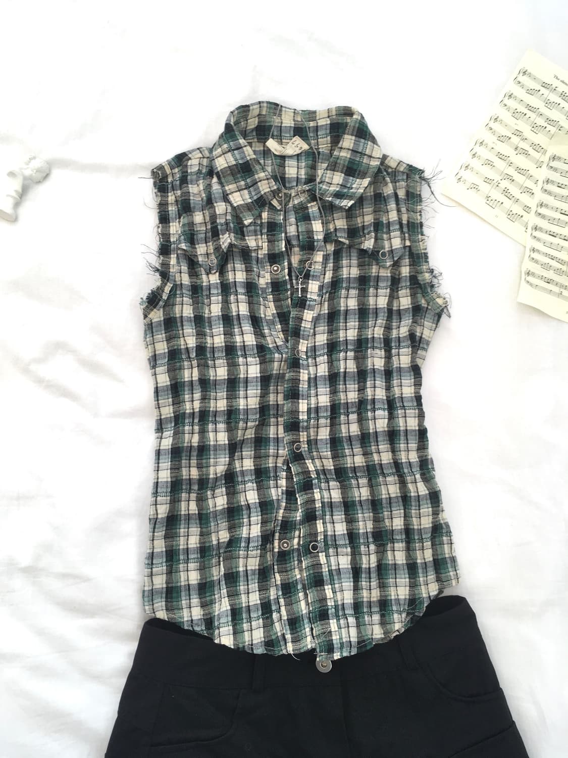 jpn vintage y2k check lettering shirts 상품이미지2