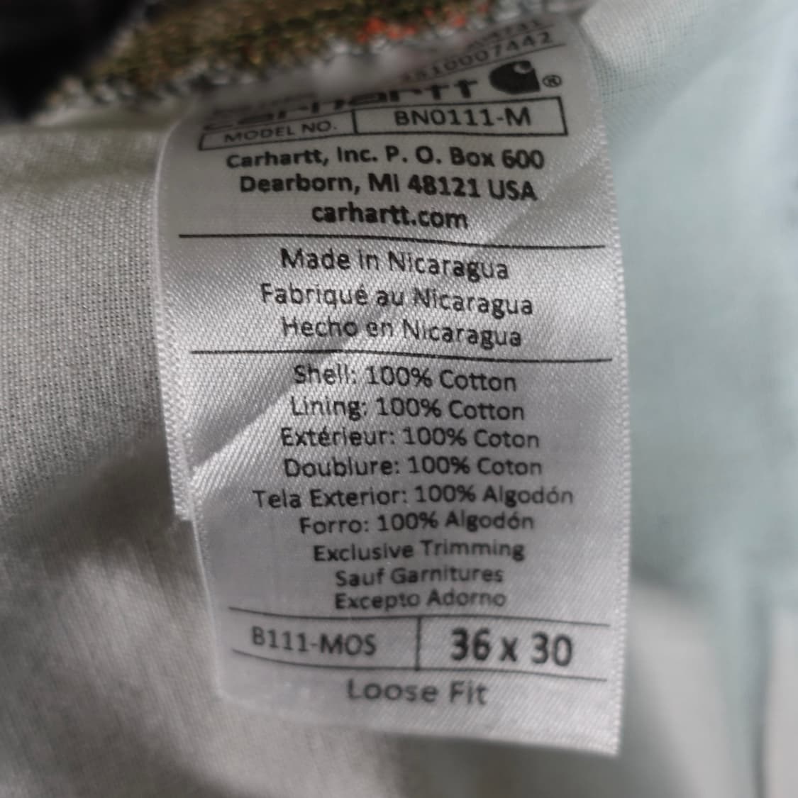 빈티지 칼하트 b11 싱글니 팬츠 누빔 모스그린 36 상품이미지9