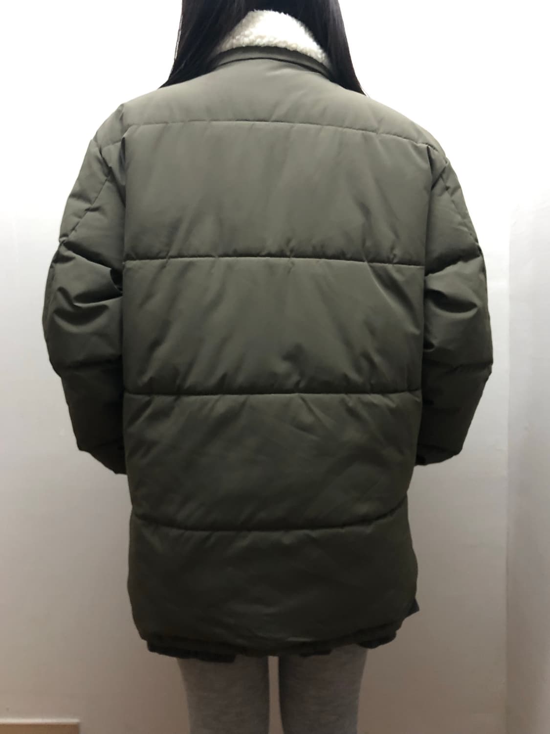 빈티지 카키 퍼 디테일 점퍼 상품이미지10