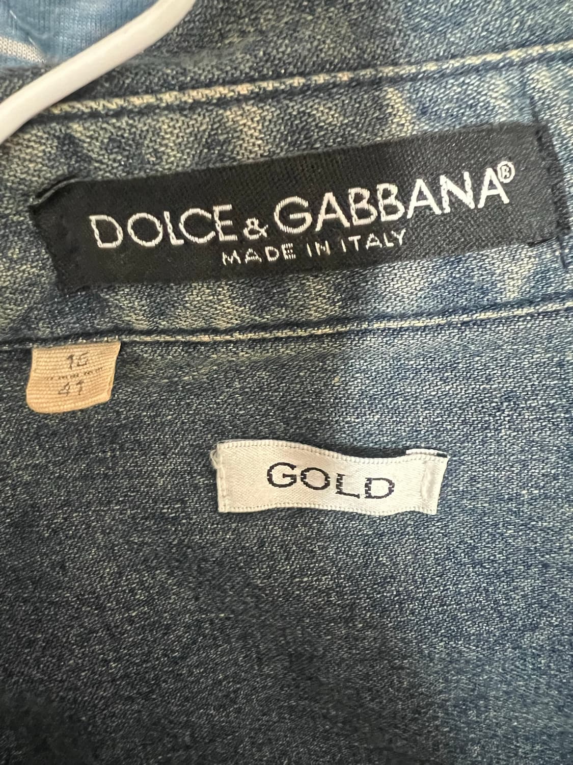 돌체앤가바나 골드 슬림 핏 데님 셔츠 41사이즈 100 셔츠 상품이미지3