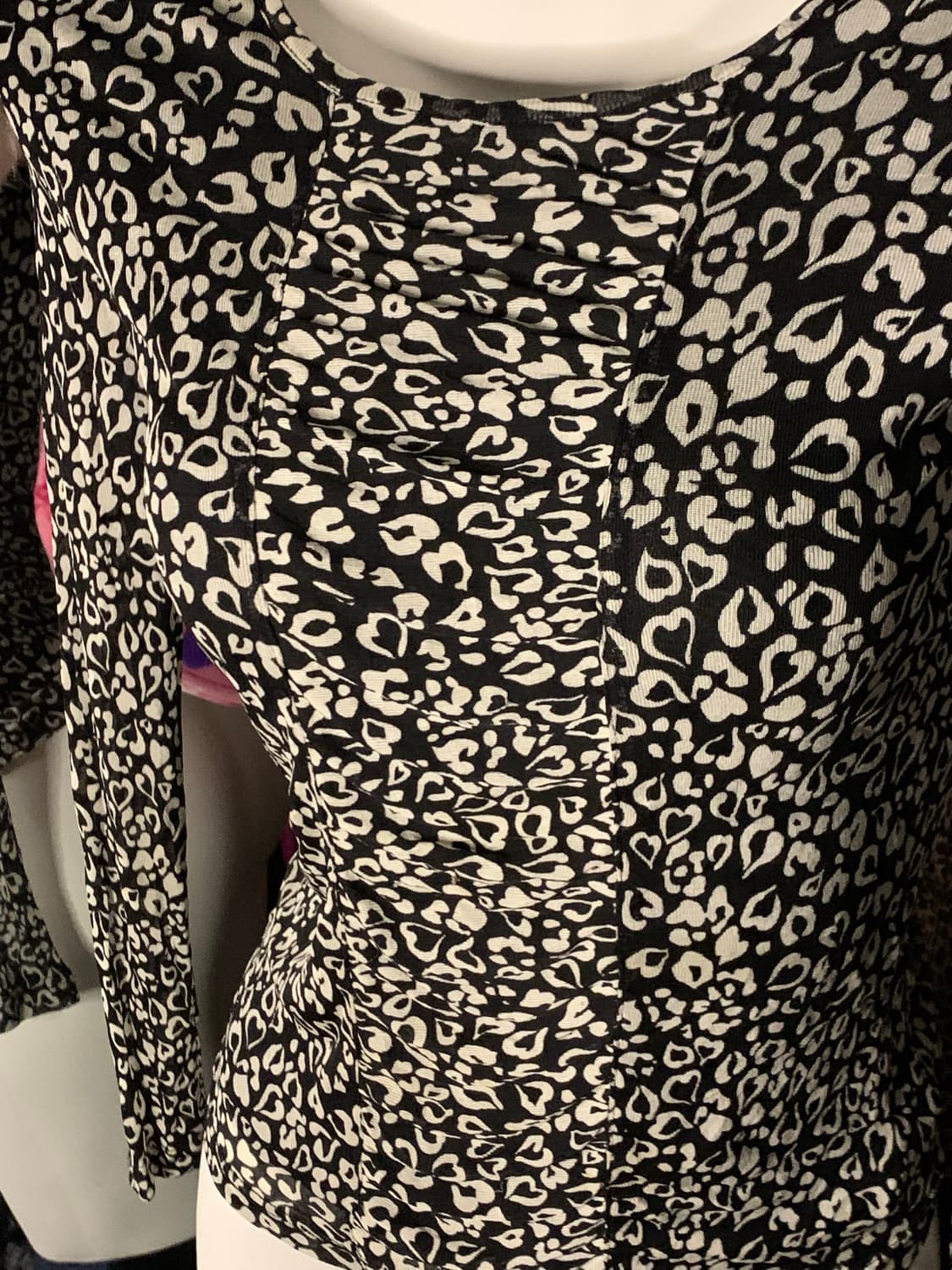 y2k 레오파드 셔링 긴팔 상품이미지2