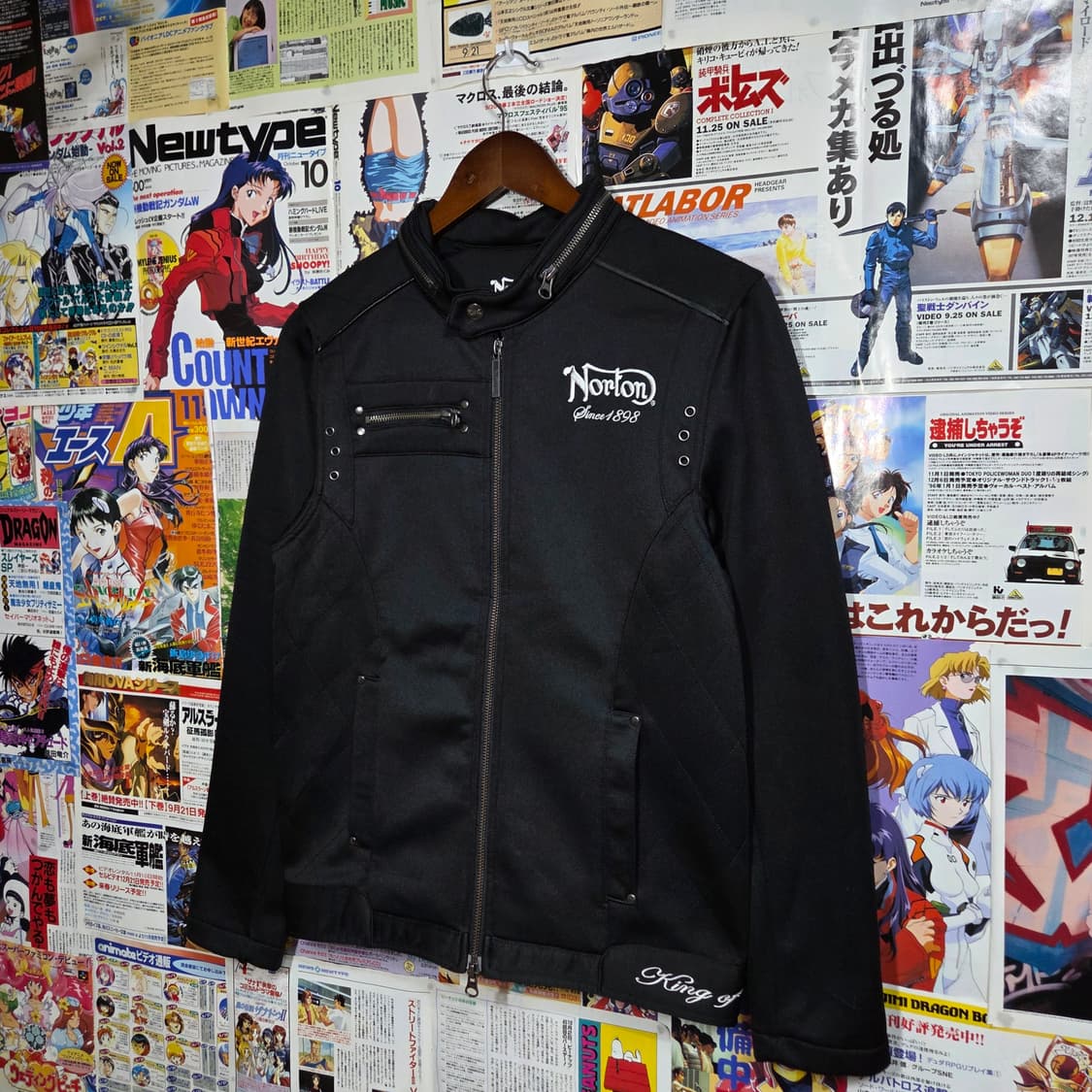 JPN 노턴 투웨이 안기모 폴리 바이커 자켓 상품이미지2