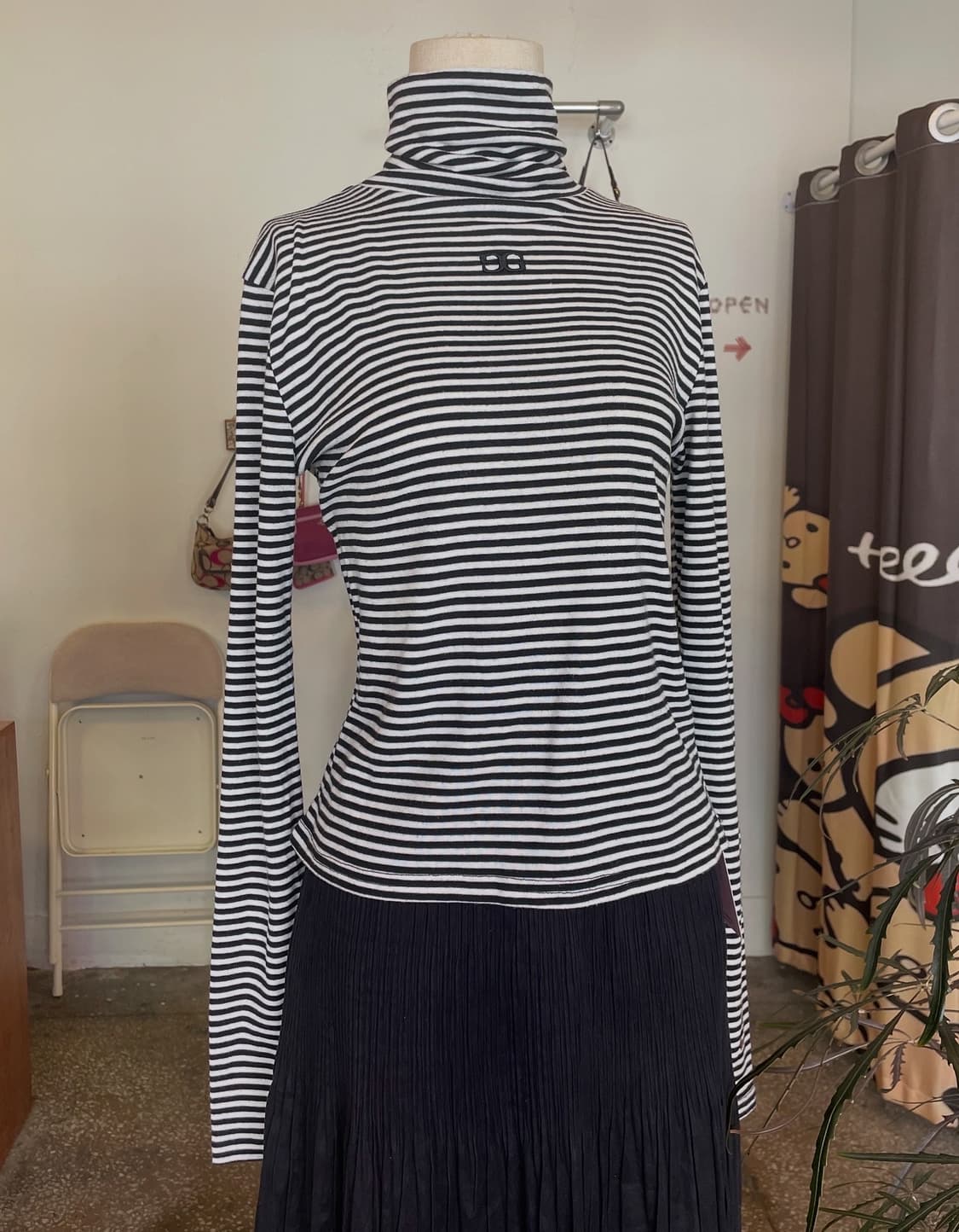 스트라이프 터틀넥 티[무배]  상품이미지1