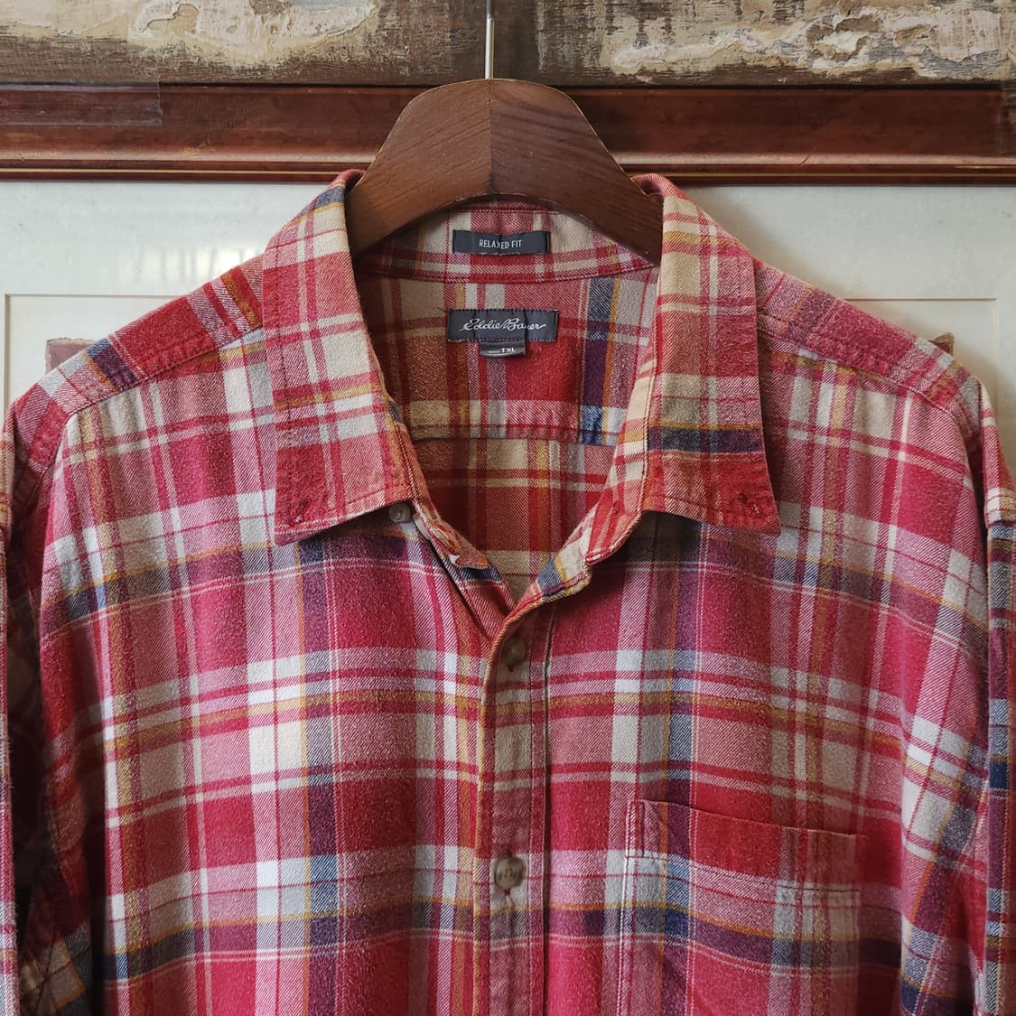 00s 에디바우어 아메리칸 빈티지 체크셔츠 플란넬 워크셔츠 썬페이딩 xl 상품이미지4