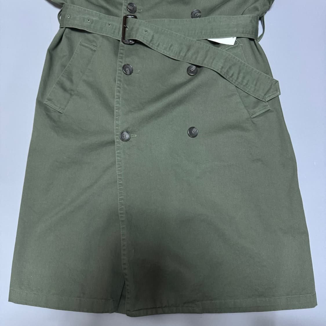 Oriens by 저널스탠다드 올리브컬러 코튼 오버 벨티드 트렌치 코트 상품이미지7