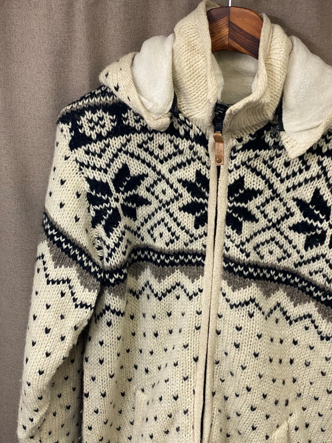 빈티지 헤비 니트 후드 집업  상품이미지2