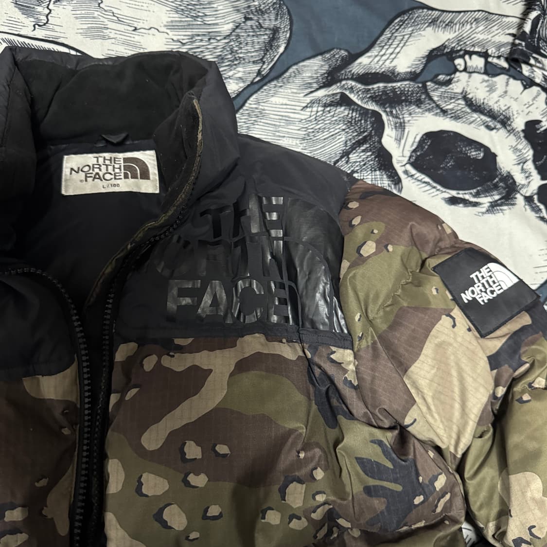 노스페이스 카모 패딩 100L사이즈 상품이미지2