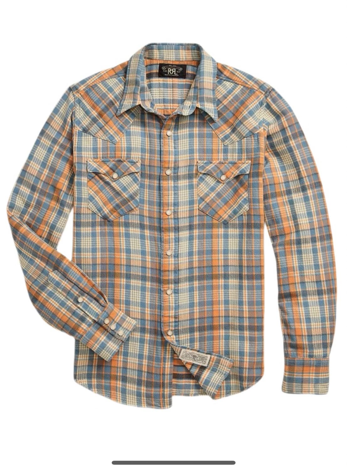 RRL 더블알엘 슬림핏 플래드 트윌 웨스턴 셔츠 XL 상품이미지1