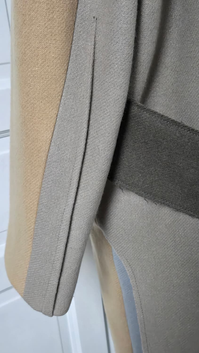 그레이양 컬러블록 울코트 상품이미지7