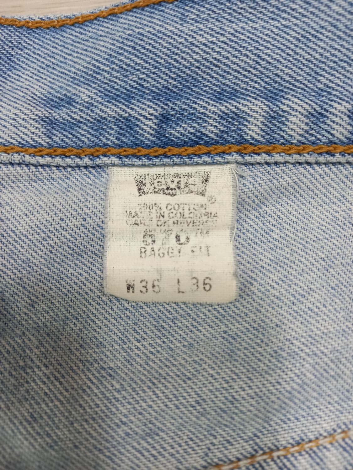 36-37 90's 리바이스570 테이퍼드 연청 커스텀 36-434 상품이미지9