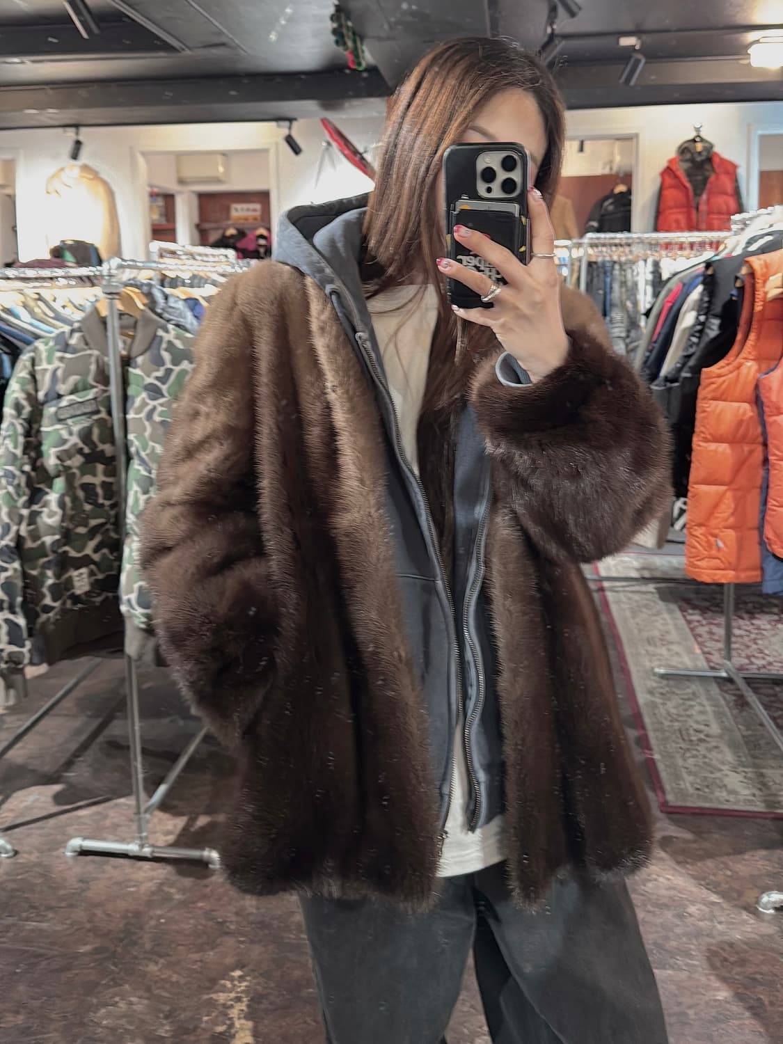 빈티지 브라운 밍크 퍼 코트 자켓 상품이미지7