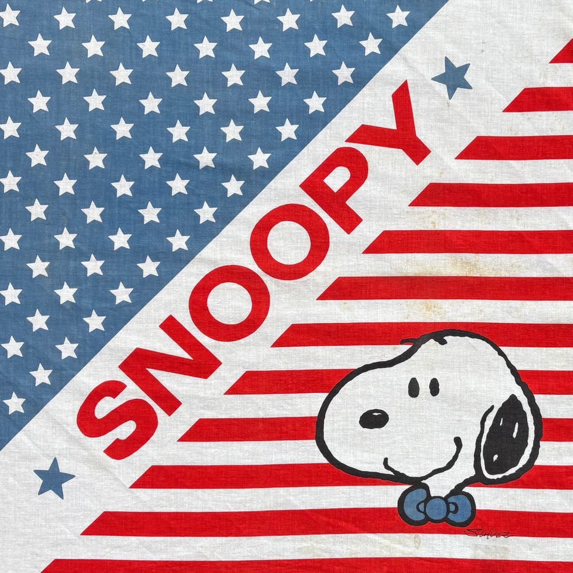 50s USA SNOOPY 1st 아메리칸 플래그 반다나 상품이미지4
