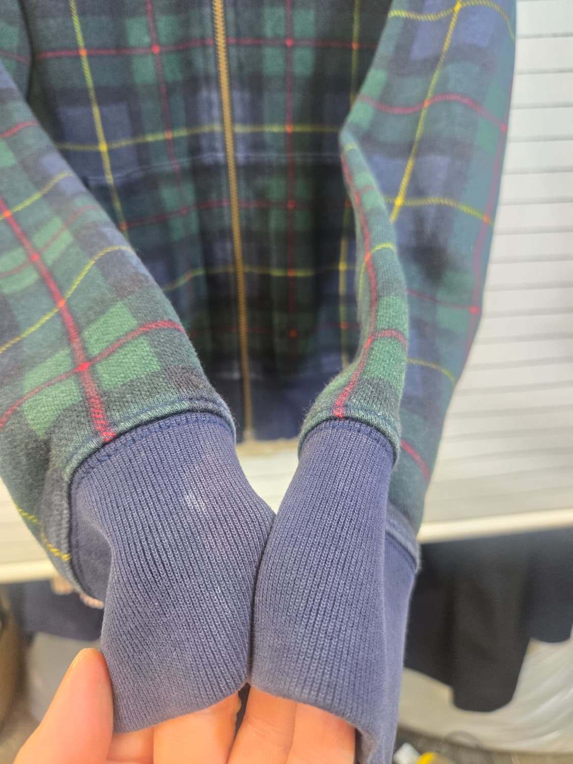 폴로 랄프로렌 타탄 체크 후드집업 M 상품이미지5