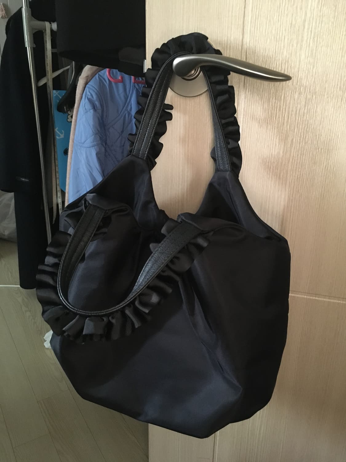 일본빈티지 프릴 레이스 블랙 가방 만두백 구름백 꼼데 cos 유니클로 상품이미지2