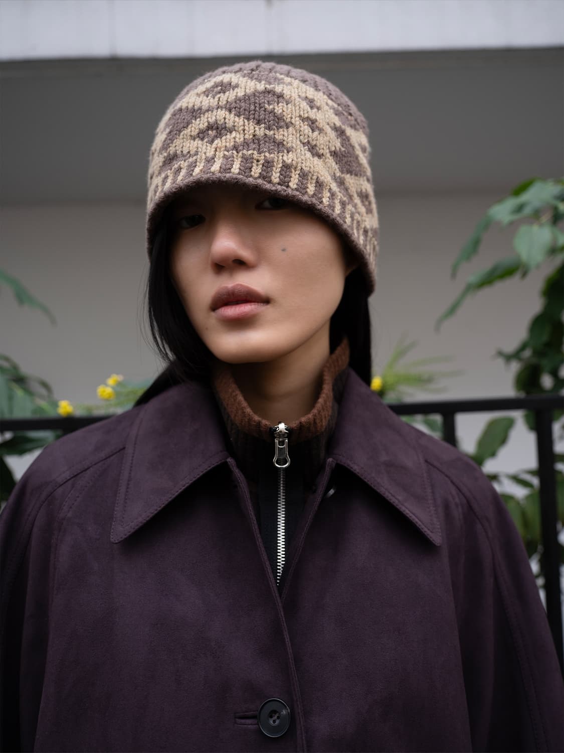 LOWCLASSIC JACQUARD BUCKET BEANIE_BROWN 상품이미지5