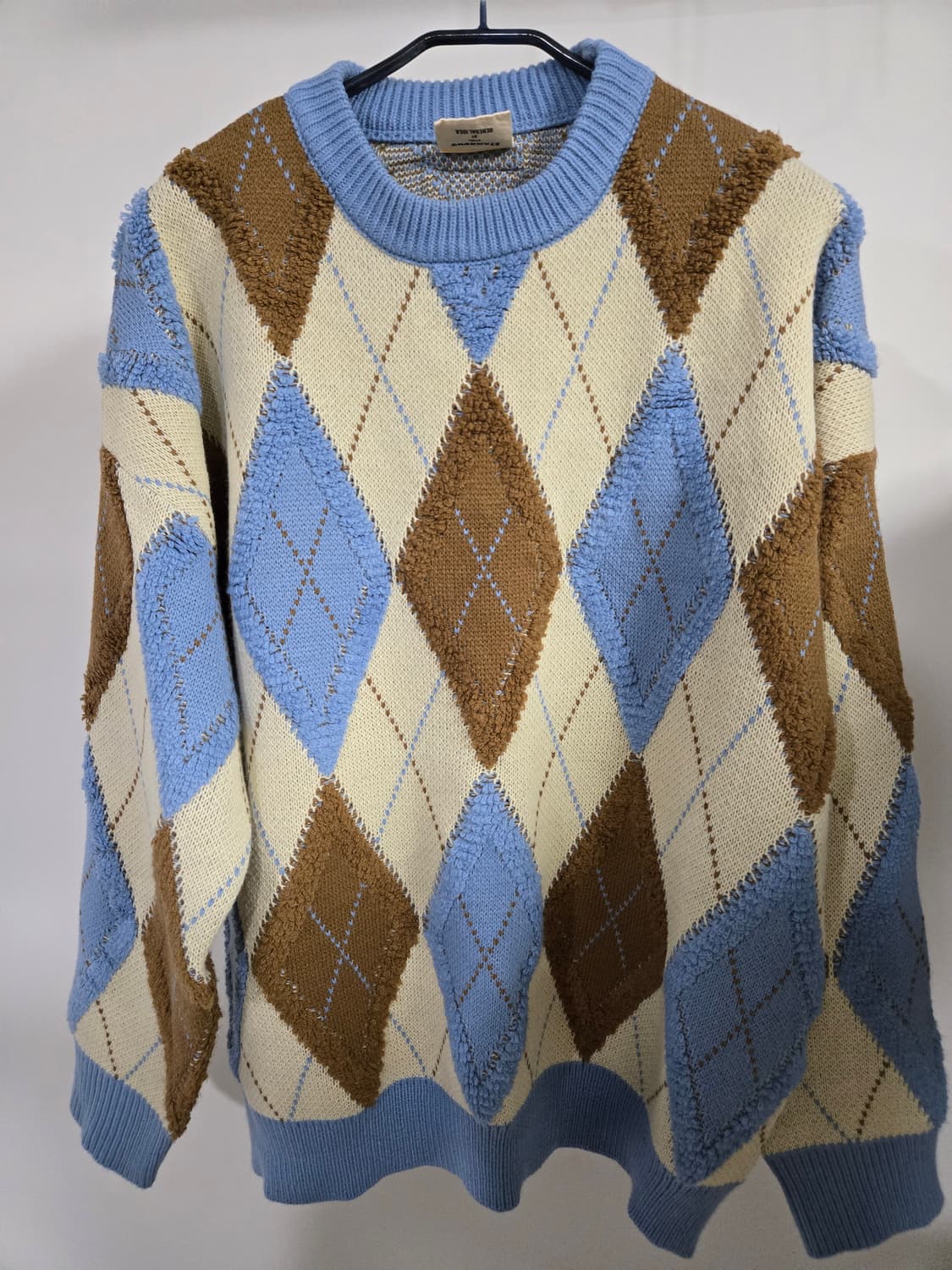  제너럴아이디어 레트로 아가일 오버핏 니트 상품이미지1