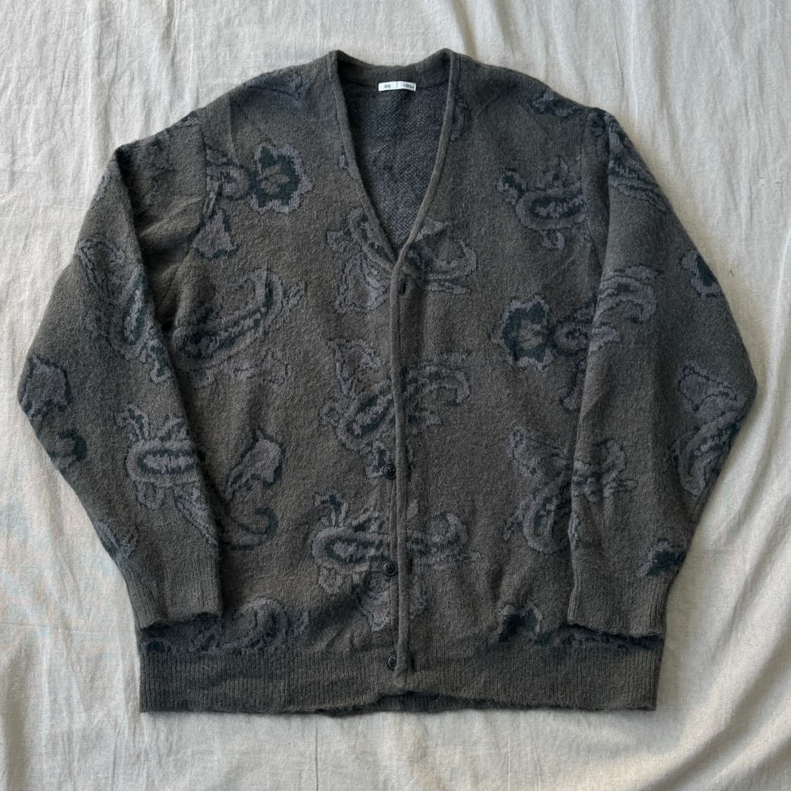 Gu 재팬 카키 패턴 모헤어 가디건 L 상품이미지1