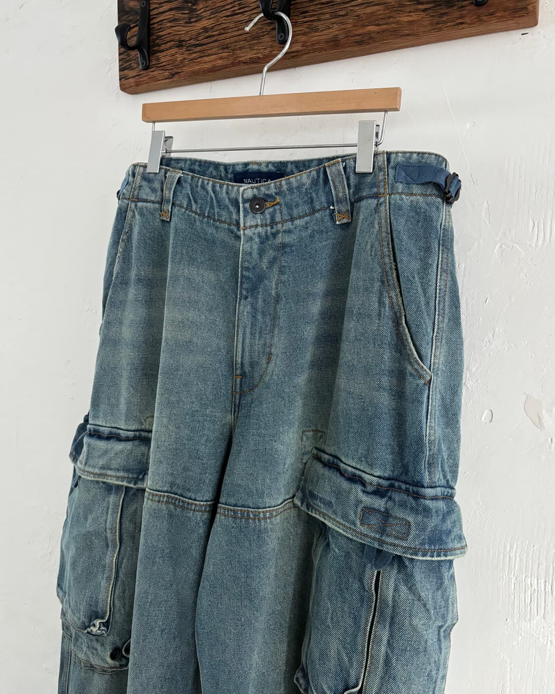 NAUTICA 노티카 와이드 카고포켓 데님 팬츠 상품이미지3