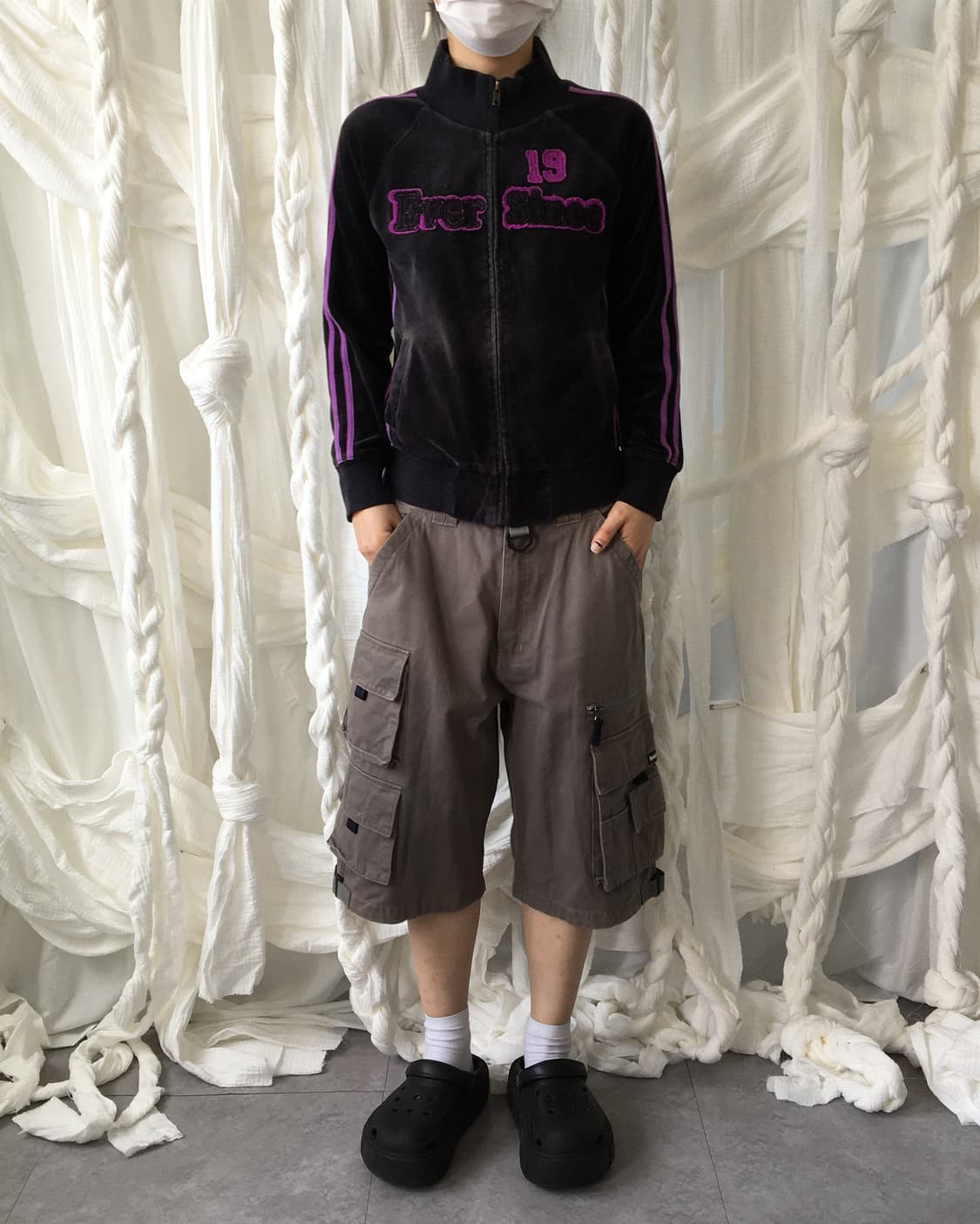 Velvet high neck zip up 상품이미지7