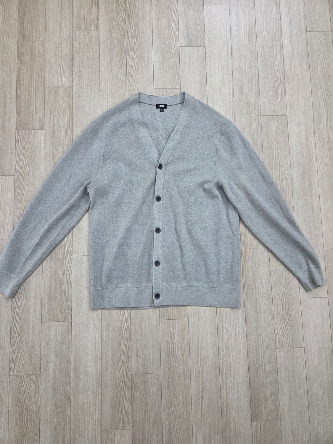 유니클로 밀라노립 워셔블 코튼 가디건 그레이 XL, 105 상품이미지2