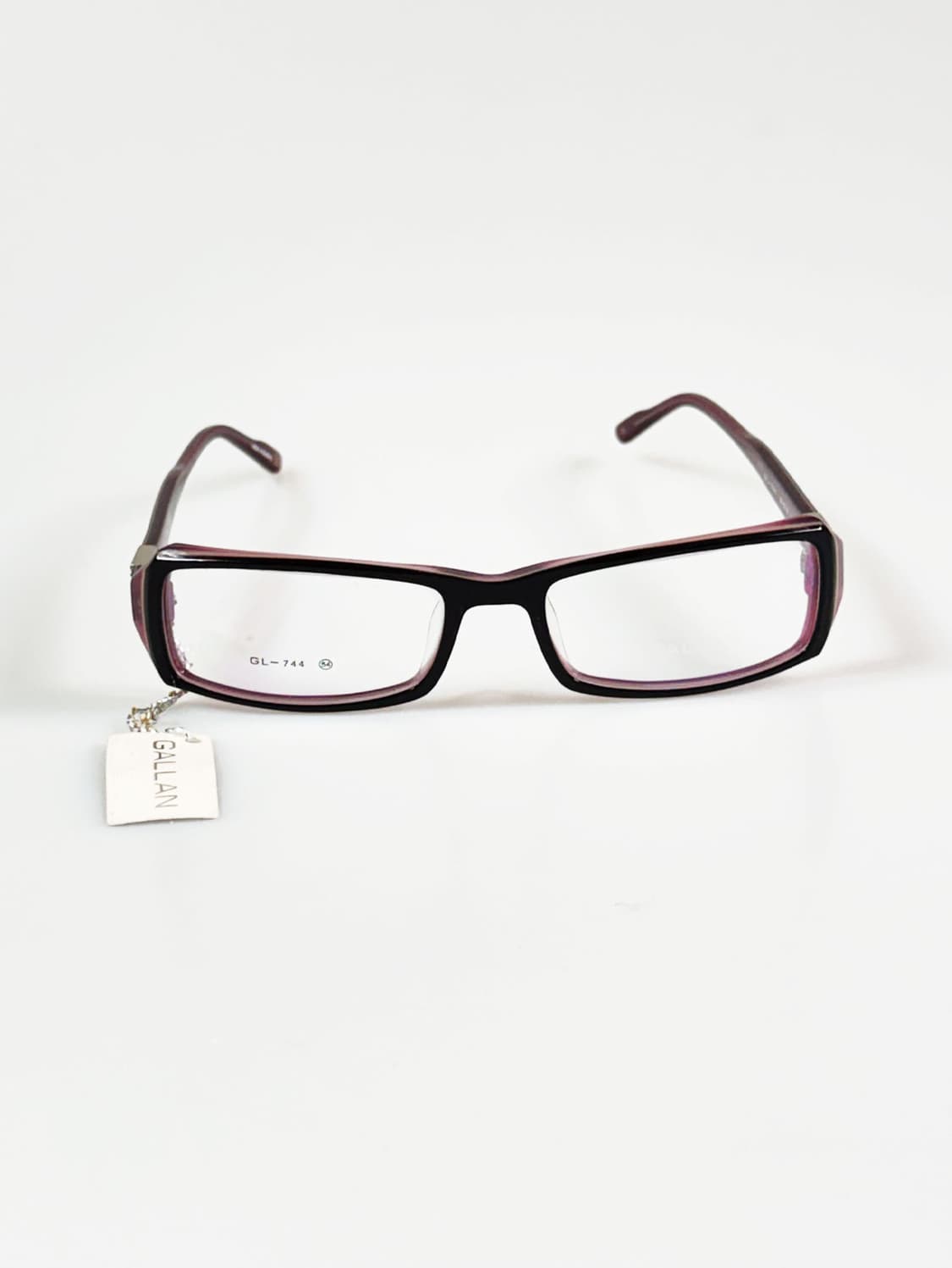 GALLAN 블랙 투톤 스퀘어 뿔테 프레임 빈티지 안경 상품이미지2