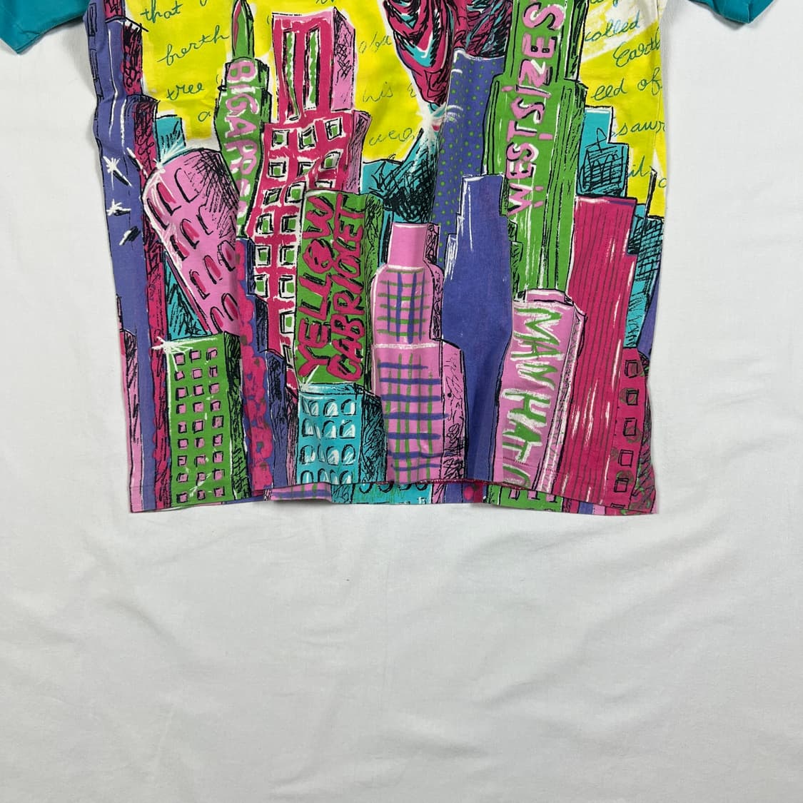 90‘s ficce 요시유키코니시 자유의여신상 올프린트 반팔티셔츠 상품이미지4