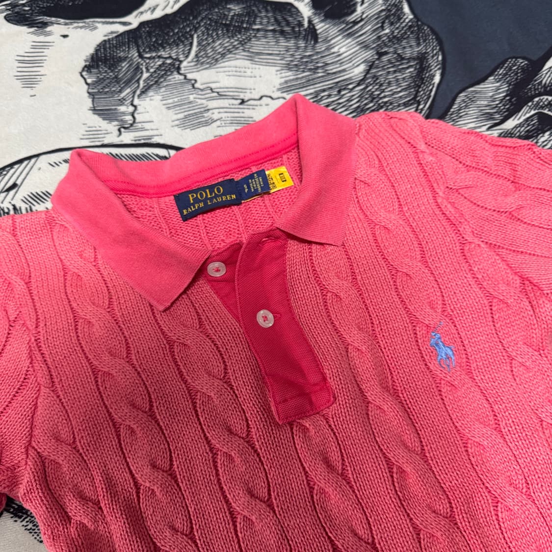 폴로 케이블 니트반팔 S사이즈 상품이미지2