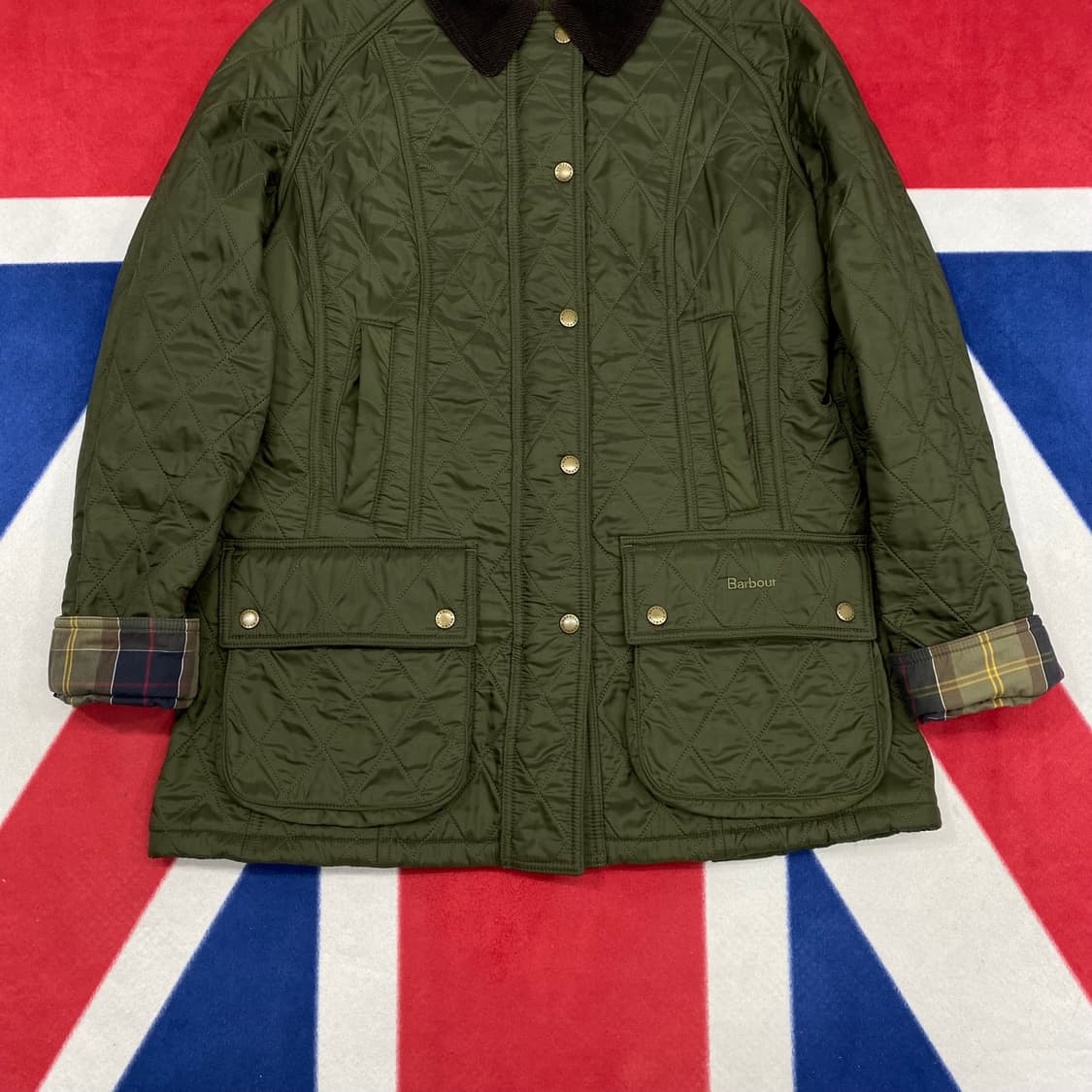 바버 비드넬 퀼팅자켓  uk14 실측 여성66 상품이미지3