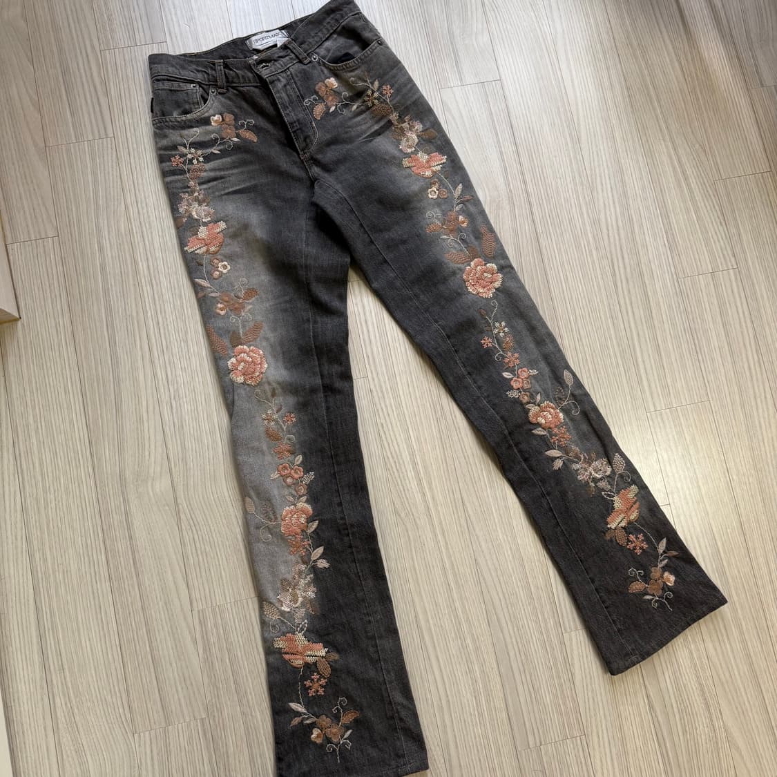 vintage flower pants 빈티지 바지 플라워 부츠컷 바지 상품이미지1