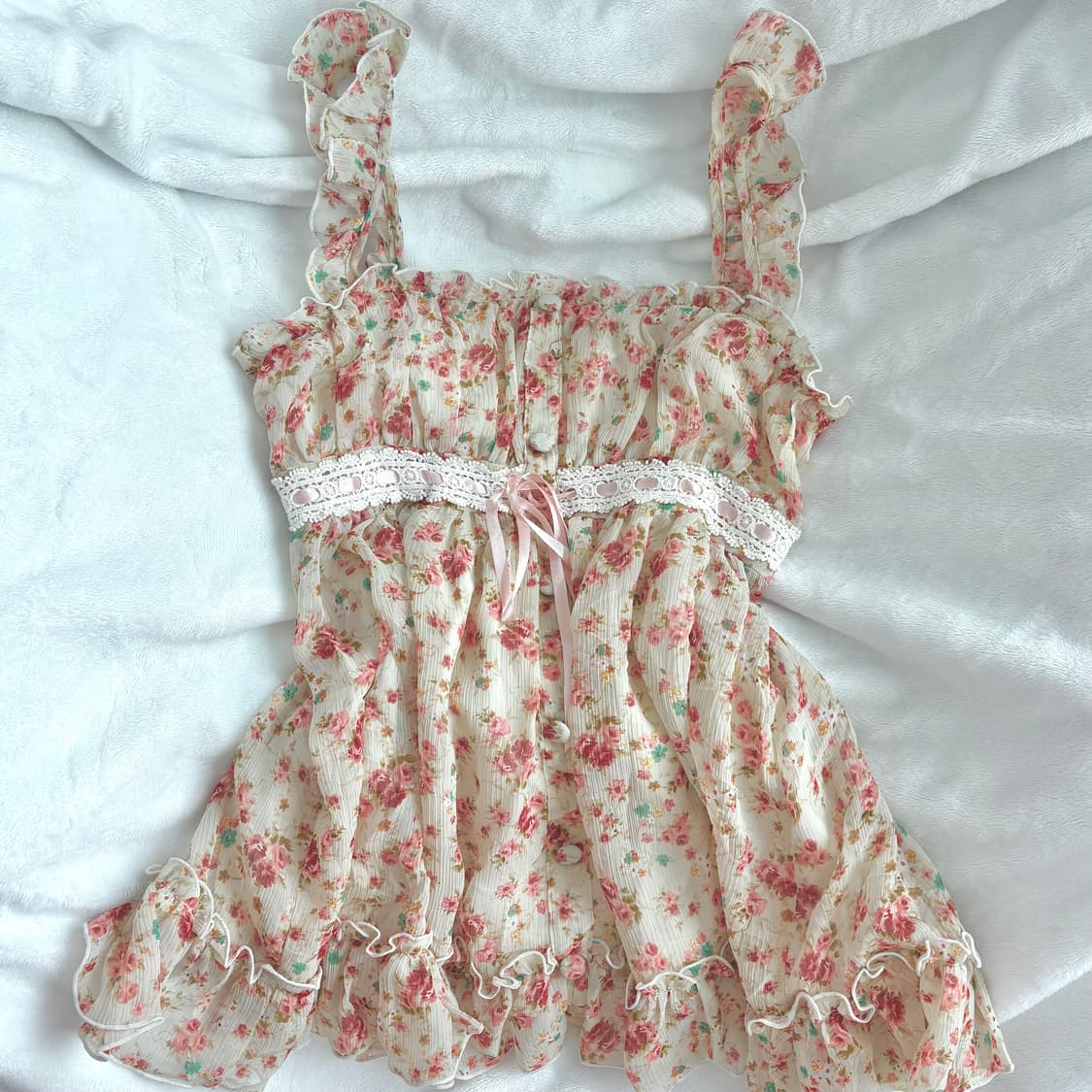 리즈리사 대대장 잔꽃 튜닉탑 상품이미지1