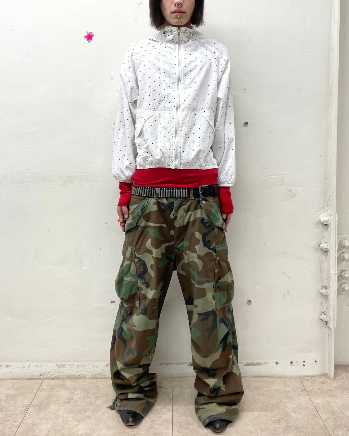  Black Dot White Windbreaker 상품이미지4