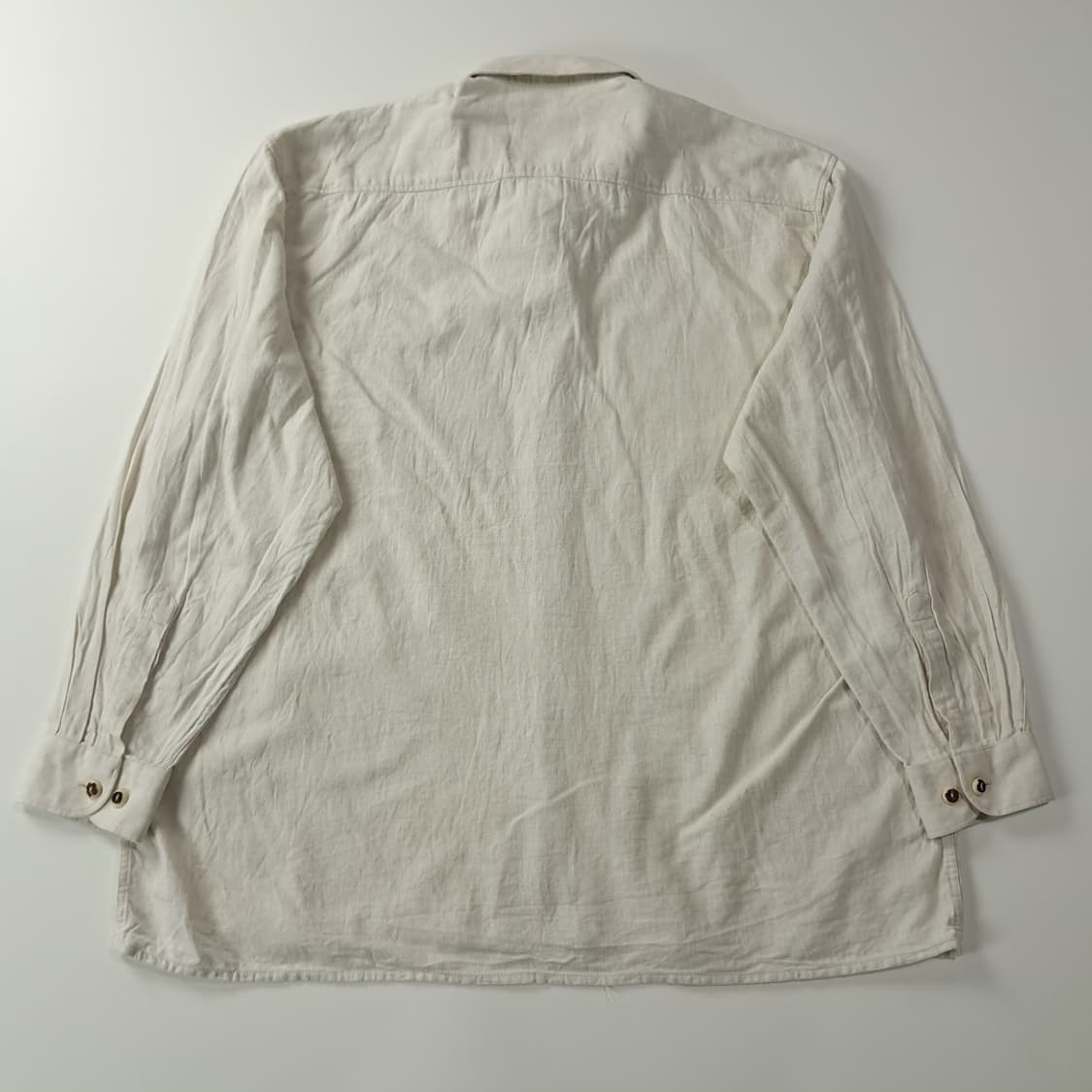 CJ382 XL 아우뮬레 90s 바바리안 코튼린넨 아이보리 셔츠 남방 상품이미지5