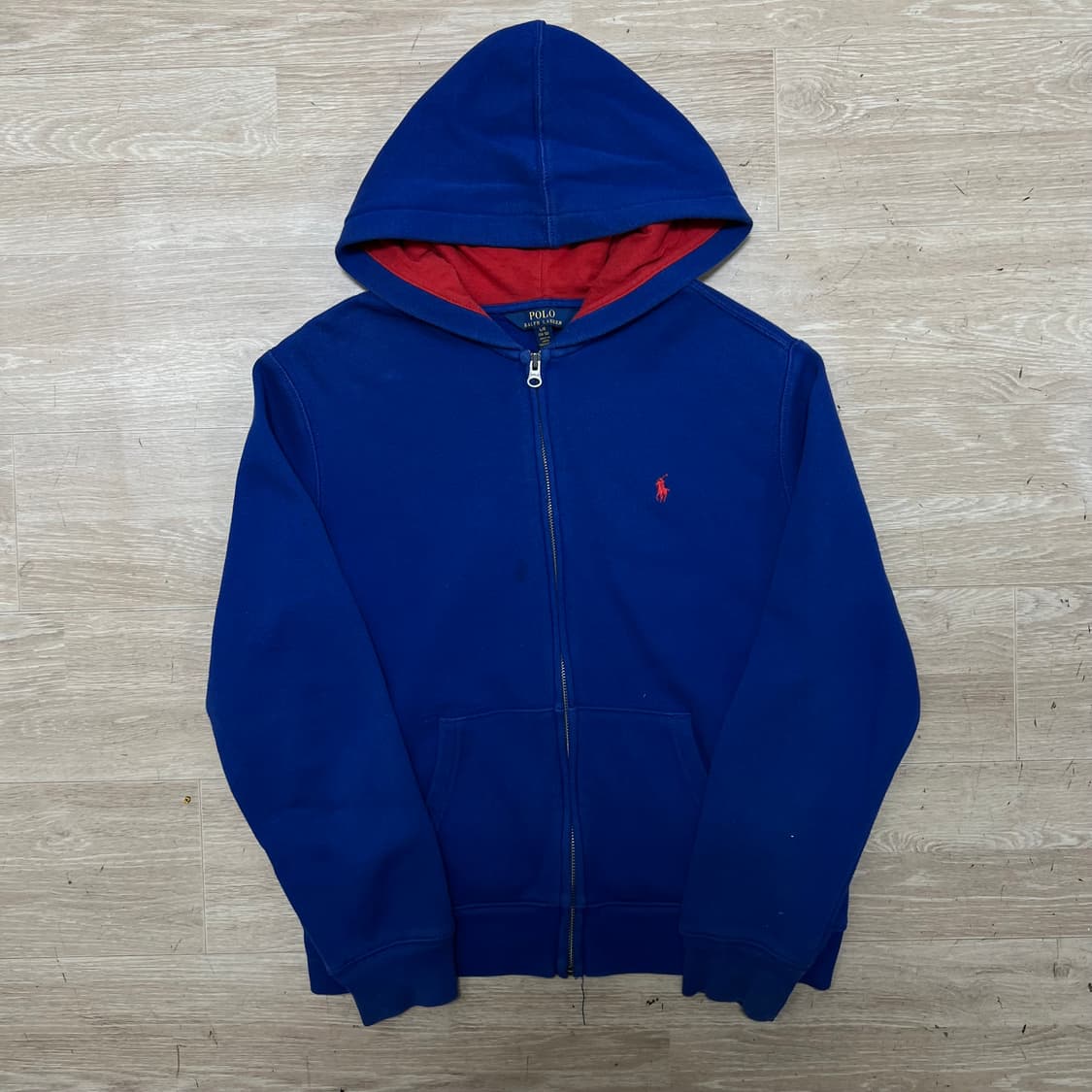폴로 랄프로렌 키즈 기모 후드집업 [블루] L(14-16)/100 상품이미지1