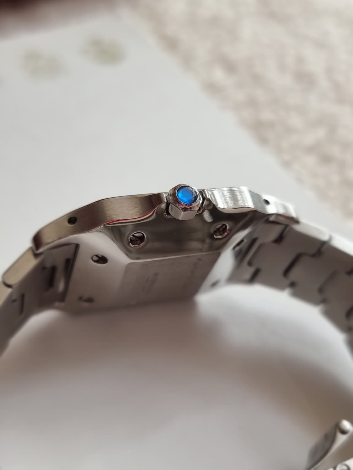 까르띠에 산토스 까레 18K 콤비 라지 오토메틱 시계 상품이미지7