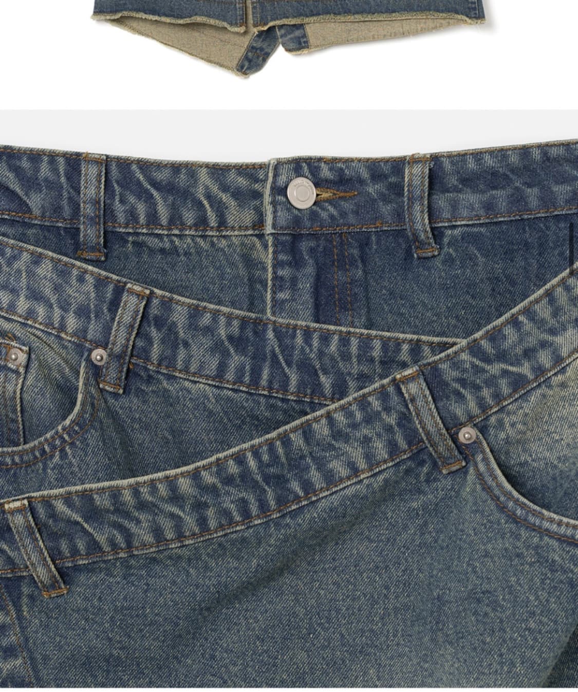 밀로 우먼 데님 미디 랩 스커트 s 상품이미지3