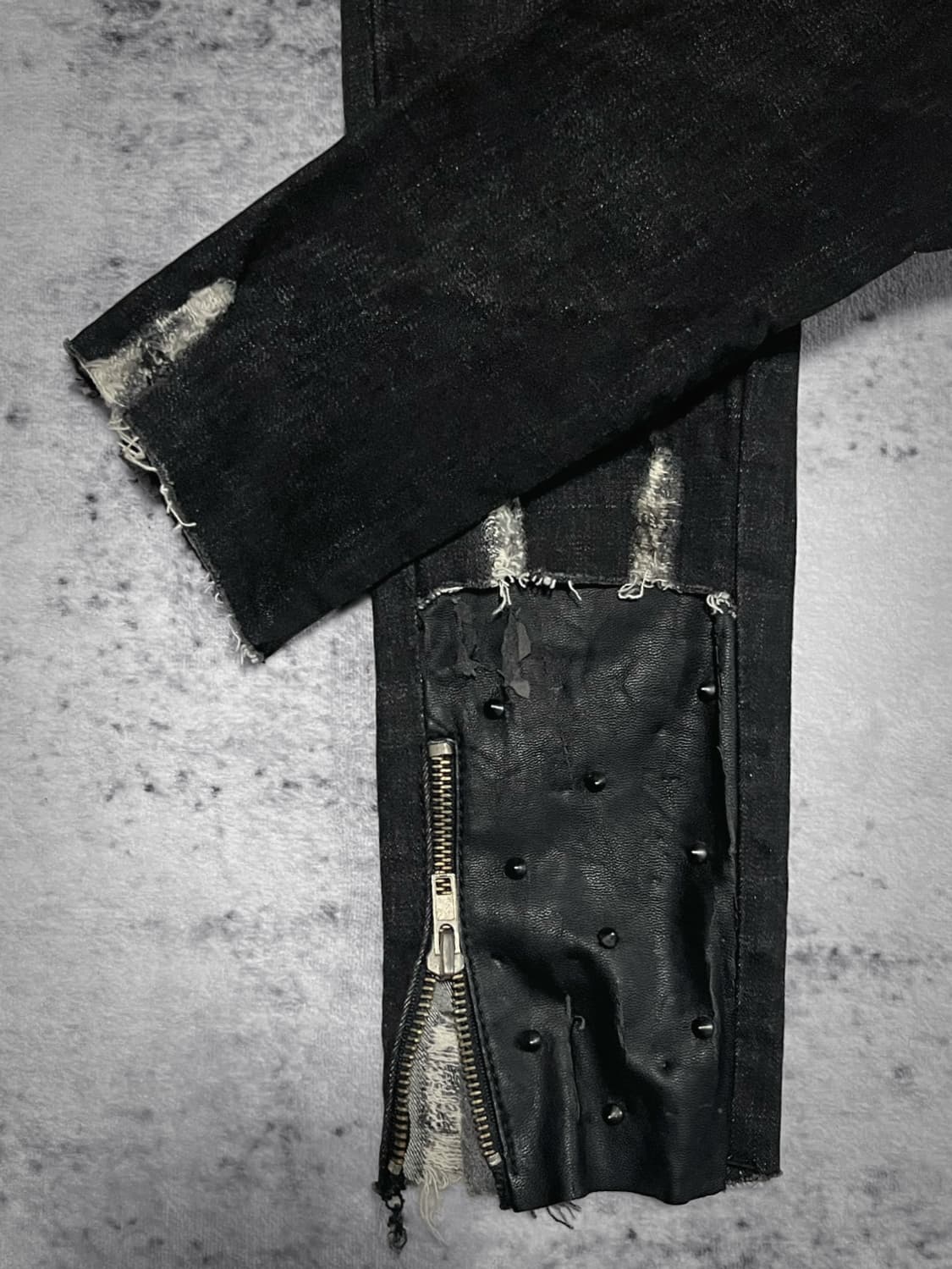 hem leather stud punk skinny  상품이미지4