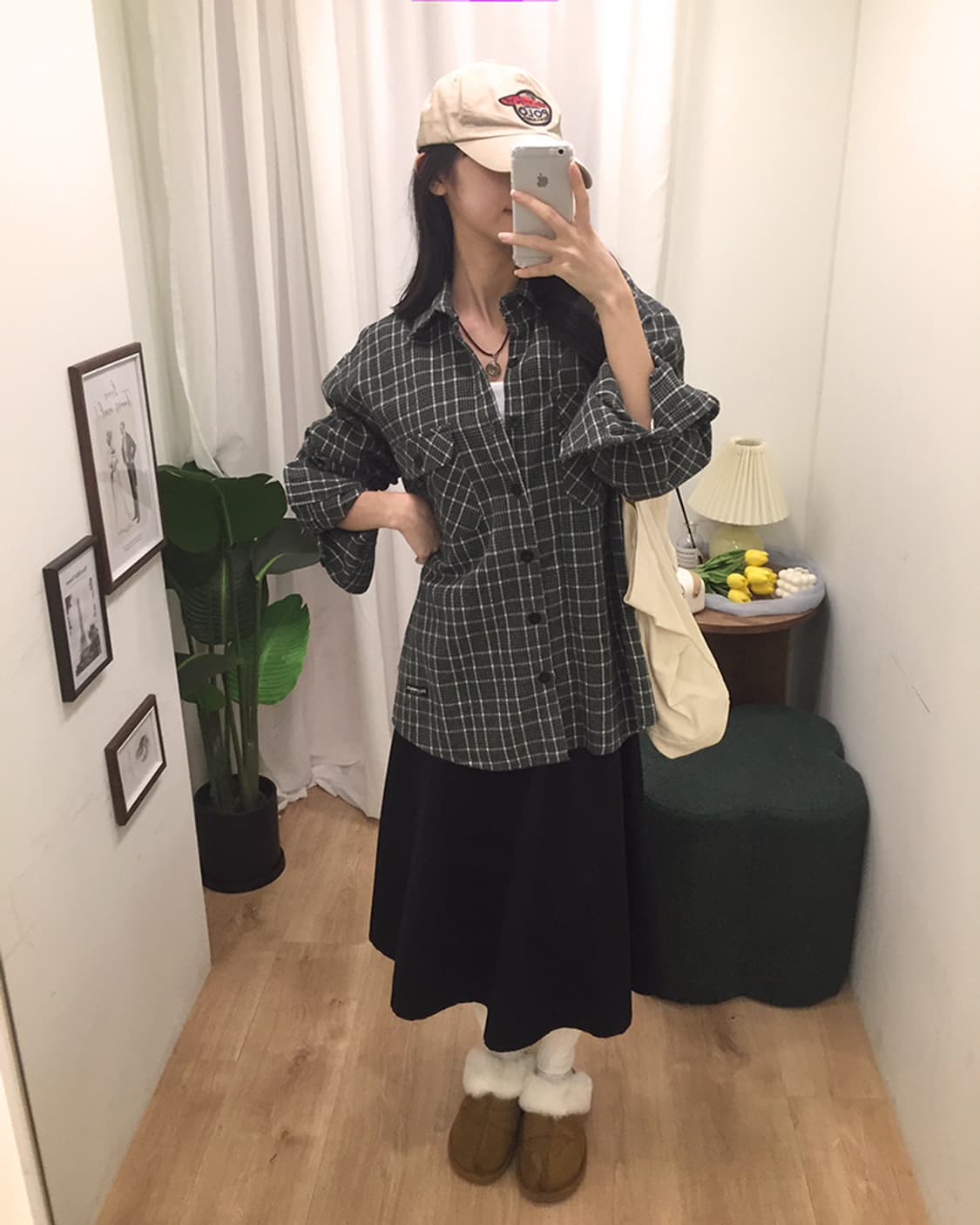 공용 필루미네이트 체크셔츠 자켓 100 상품이미지1