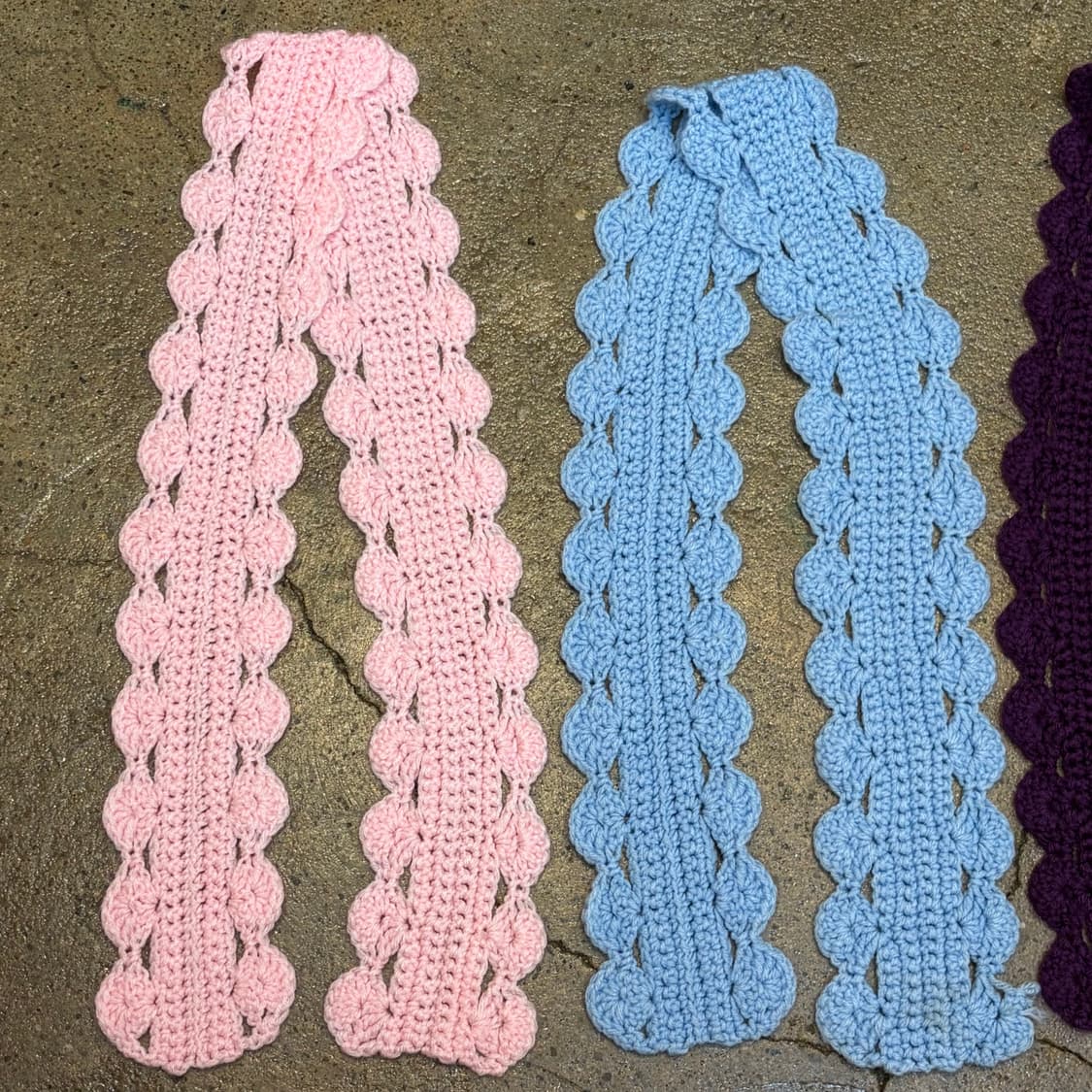 레어 90s 미국 빈티지 니트 핸드메이드 머플러 목도리 상품이미지2