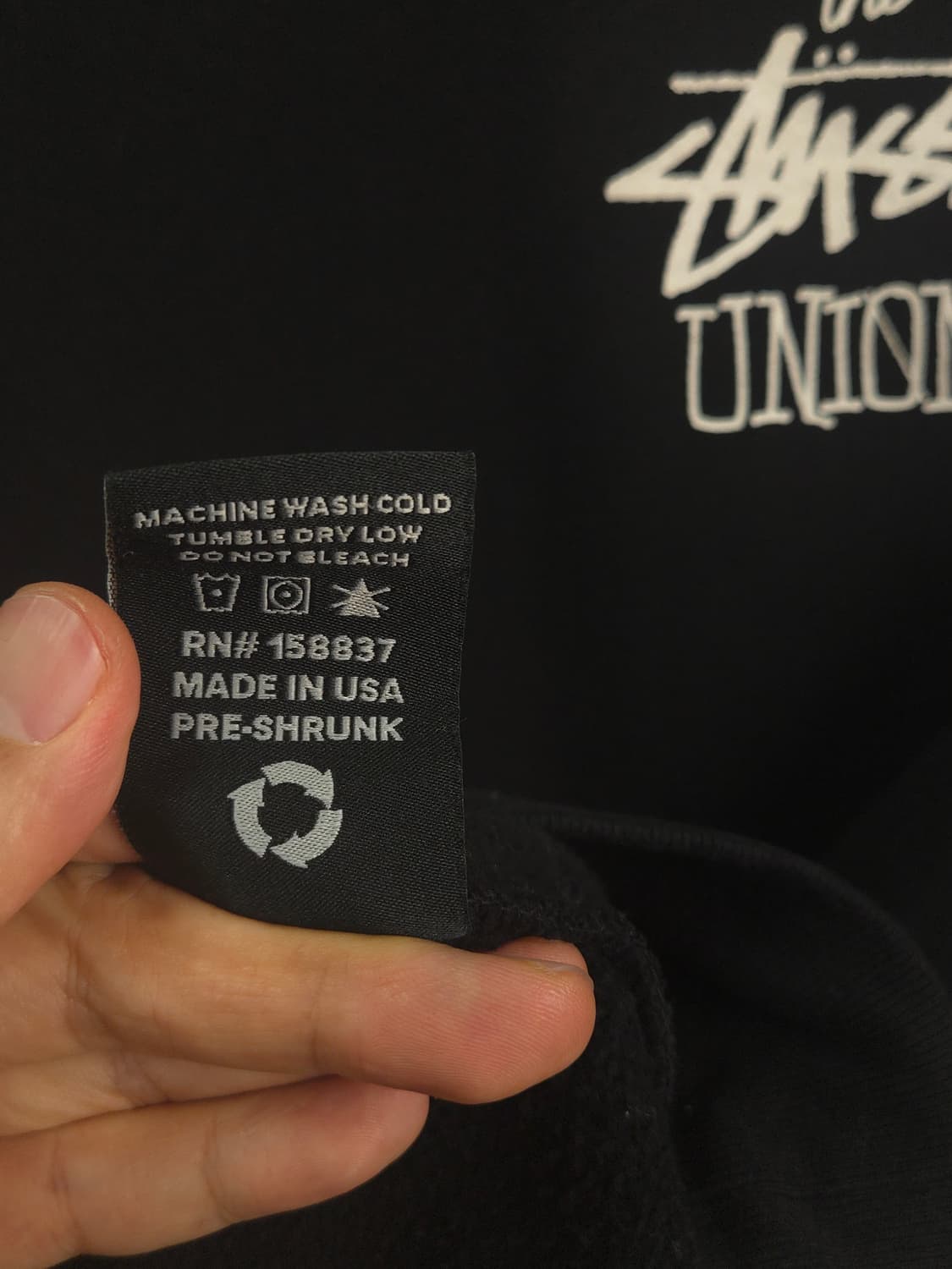 스투시 유니온 91-21 콜라보 후드 블랙 Made in USA 상품이미지8