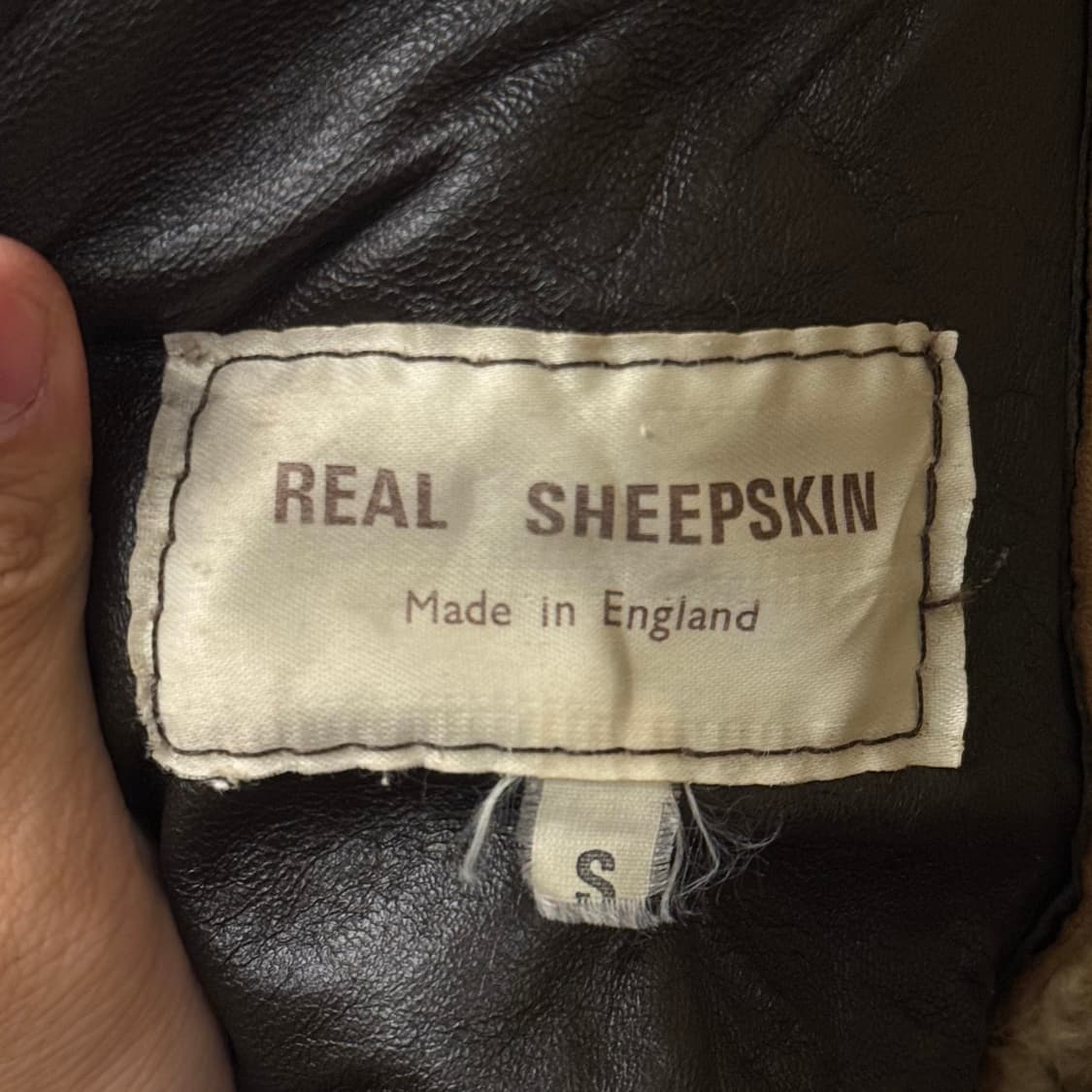 80s Made England 리얼 양 가죽 레더 빈티지 무스탕 N137 상품이미지6