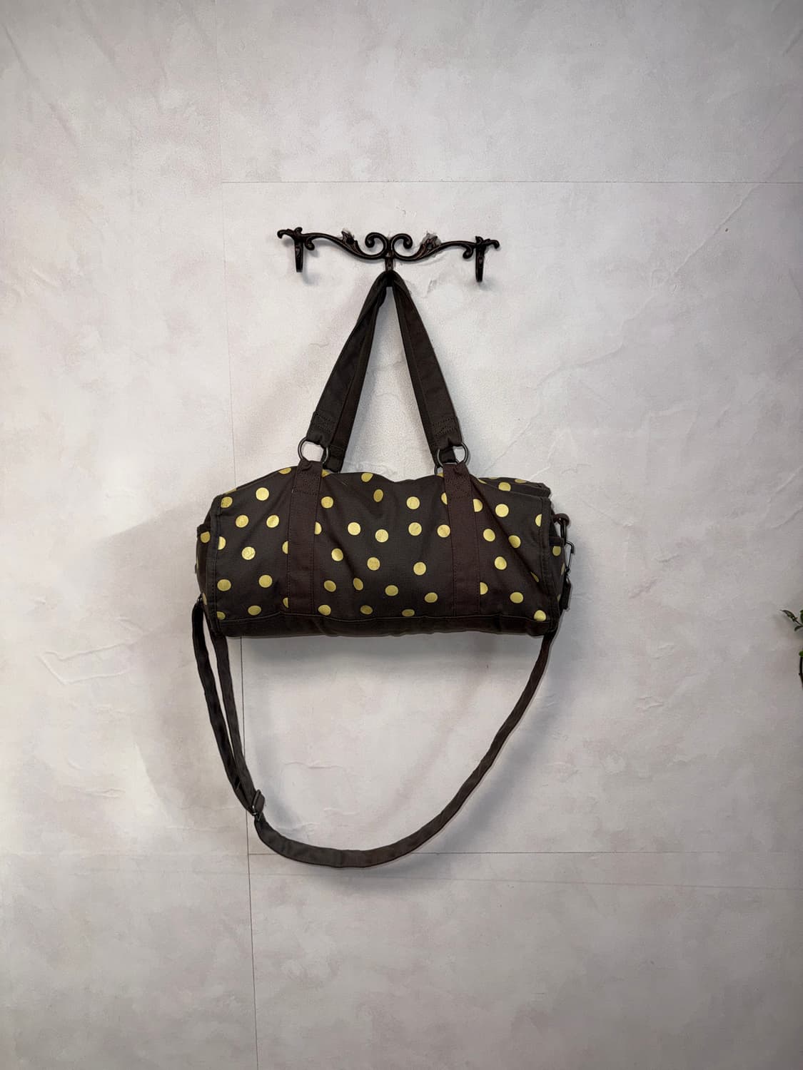 Adidas yellow brown dot boston bag 상품이미지4