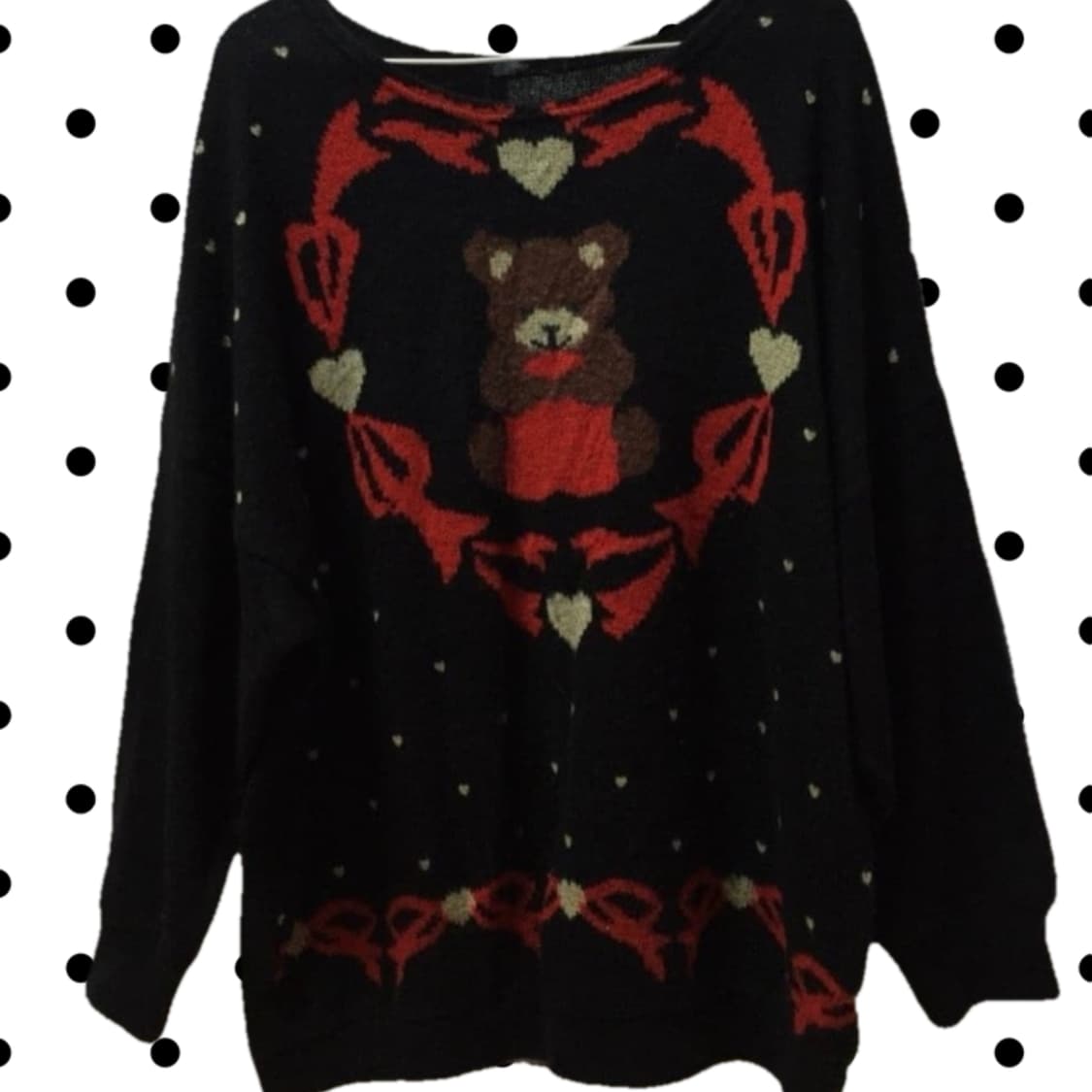 빈티지 하트 곰돌이 니트 상품이미지1