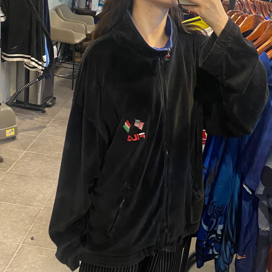 [NO.9] FILA 벨벳 져지 블랙 상품이미지2
