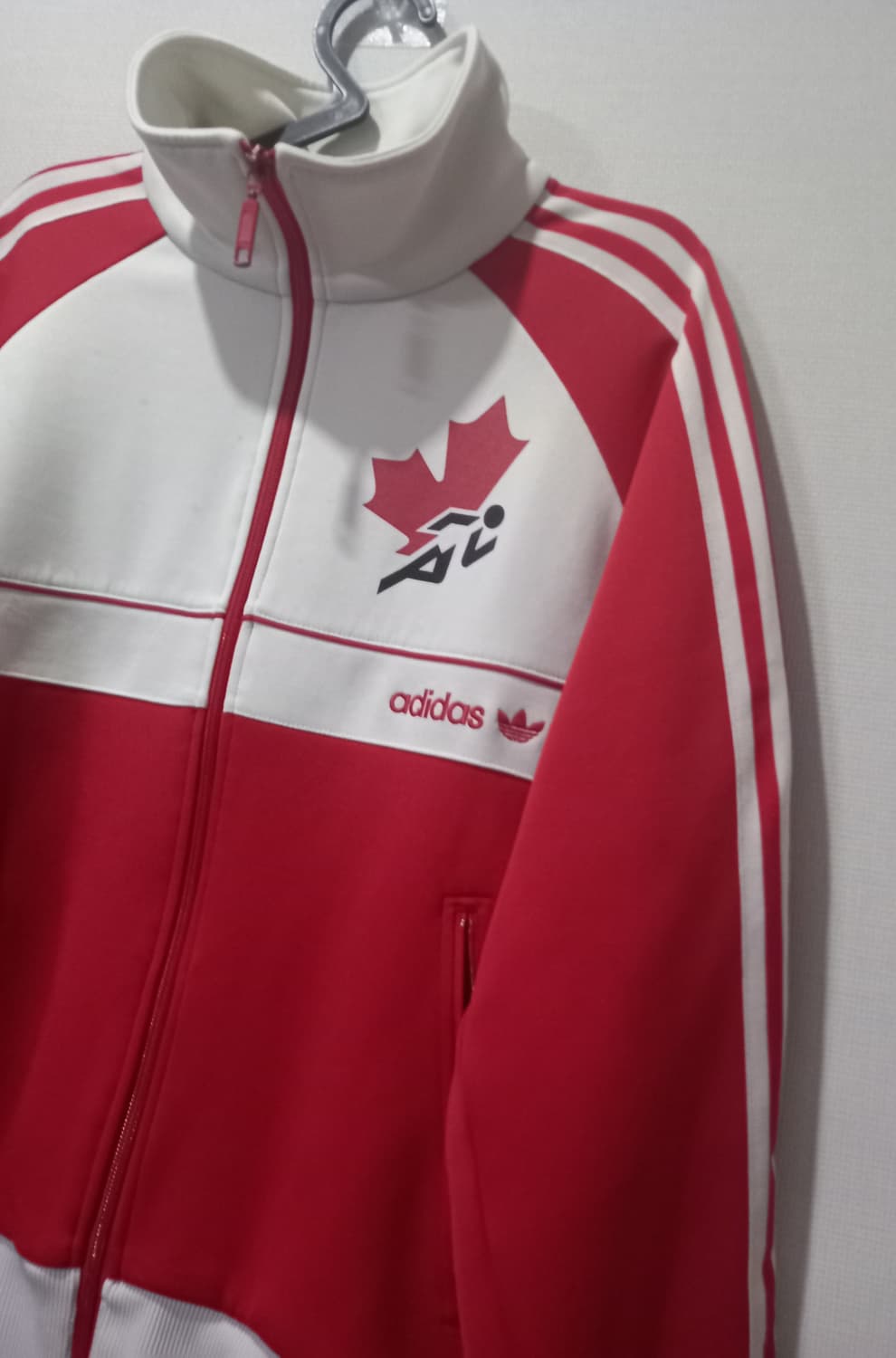 아디다스 캐나다 빨흰 트랙탑 저지 져지집업 105/XL 상품이미지2