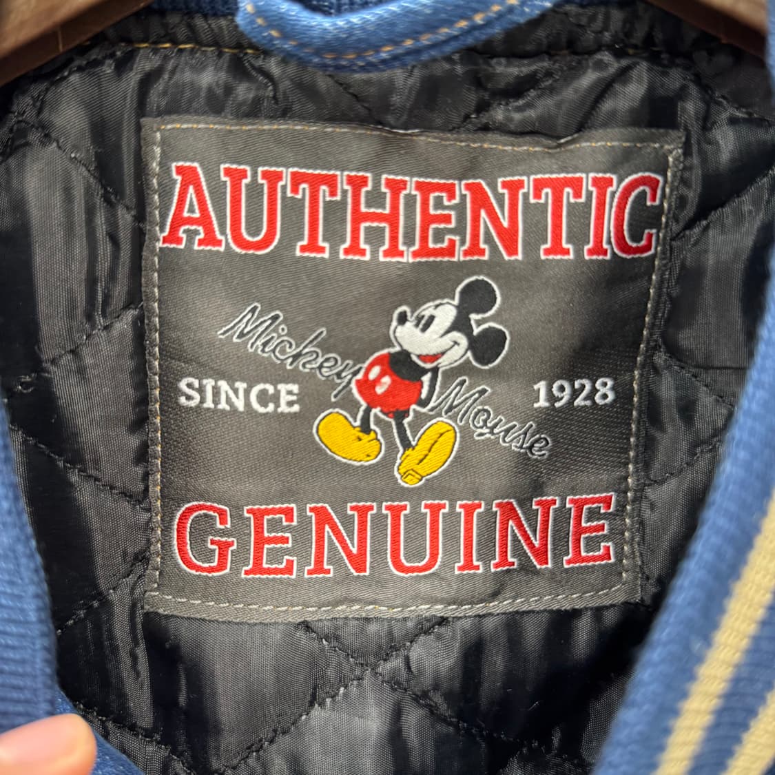 00s 월트디즈니 미키마우스 데님 스타디움 바시티 자켓 브라운 배색 상품이미지6