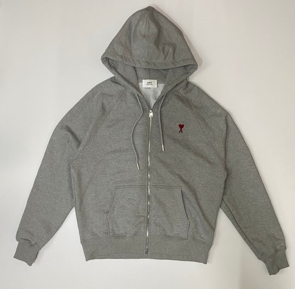 아미 스몰 하트 로고 그레이 후드집업 상품이미지1